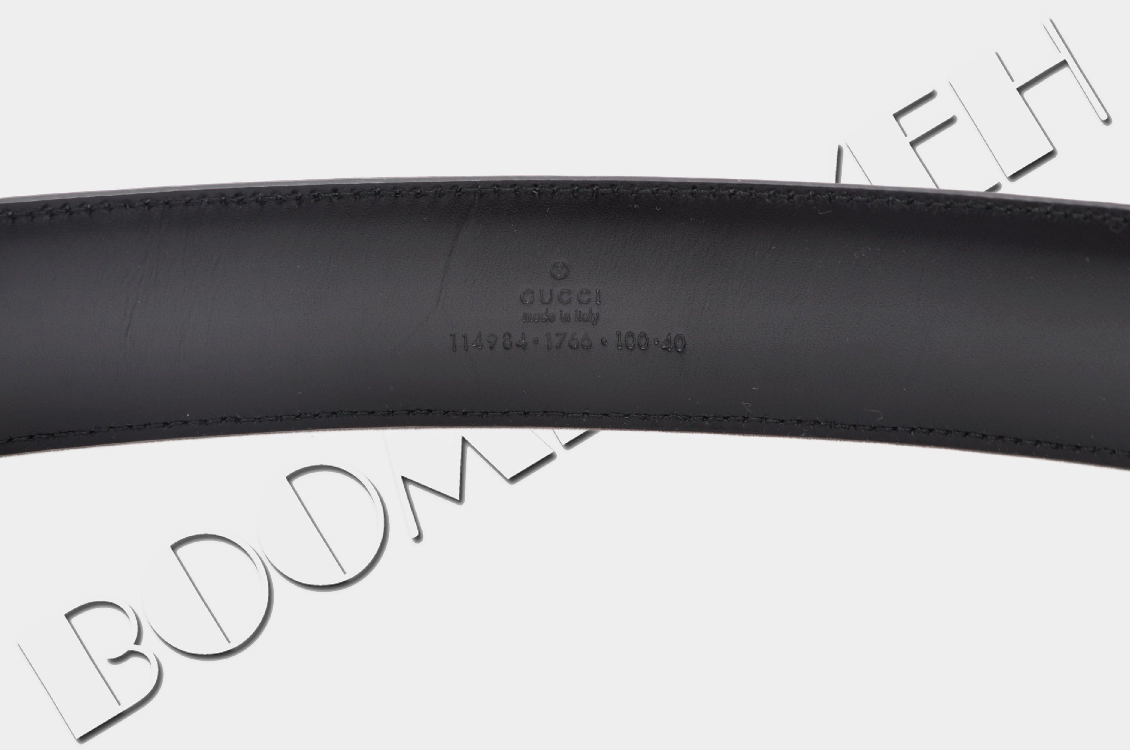 Gucci 1250$ Black Crocodile Leather Signature GG Buckle Belt Size 40 - 3 Thumbnail