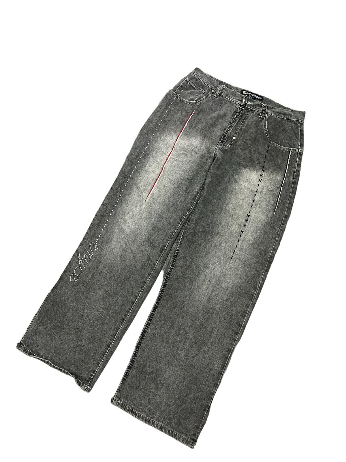 Japanese Brand BAGGY💥LIMITED DESIGN‼️ENYCE BRAND DISTRESSED DENIM PANT Size US 32 / EU 48 - 5 Thumbnail