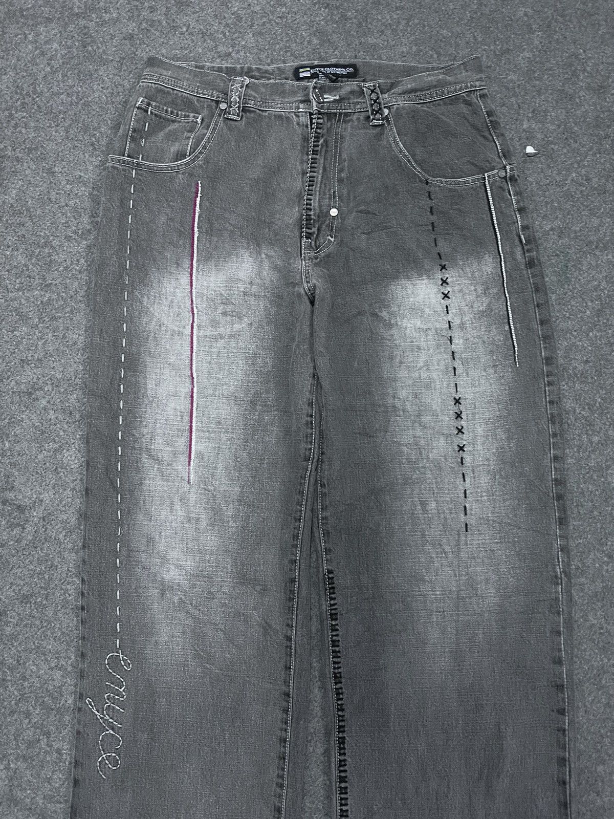 Japanese Brand BAGGY💥LIMITED DESIGN‼️ENYCE BRAND DISTRESSED DENIM PANT Size US 32 / EU 48 - 3 Thumbnail