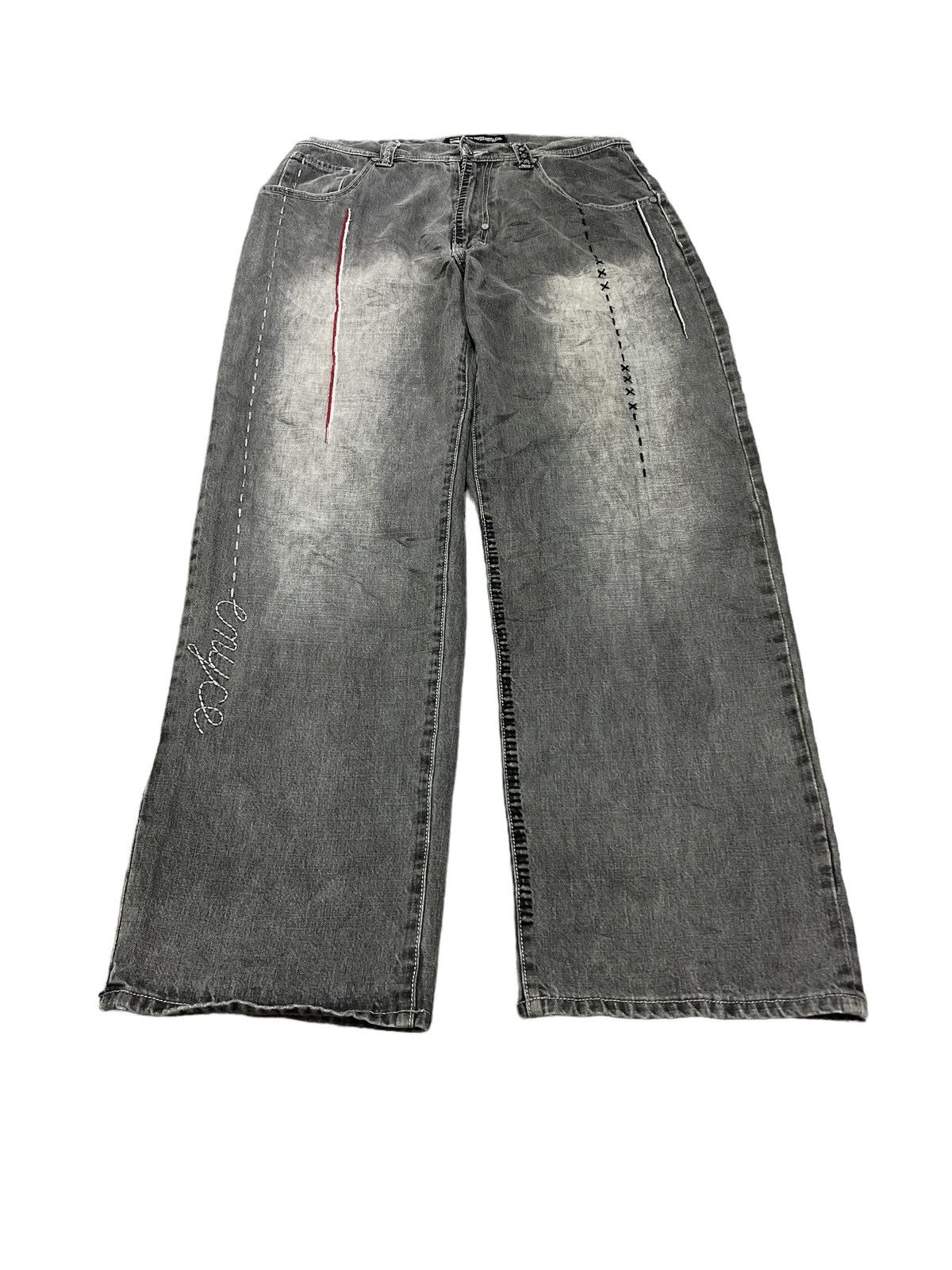 Japanese Brand BAGGY💥LIMITED DESIGN‼️ENYCE BRAND DISTRESSED DENIM PANT Size US 32 / EU 48 - 2 Thumbnail