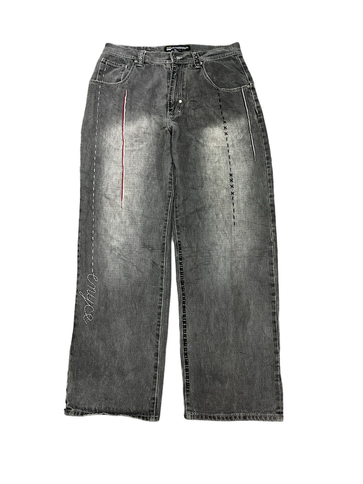 Japanese Brand BAGGY💥LIMITED DESIGN‼️ENYCE BRAND DISTRESSED DENIM PANT Size US 32 / EU 48 - 1 Thumbnail
