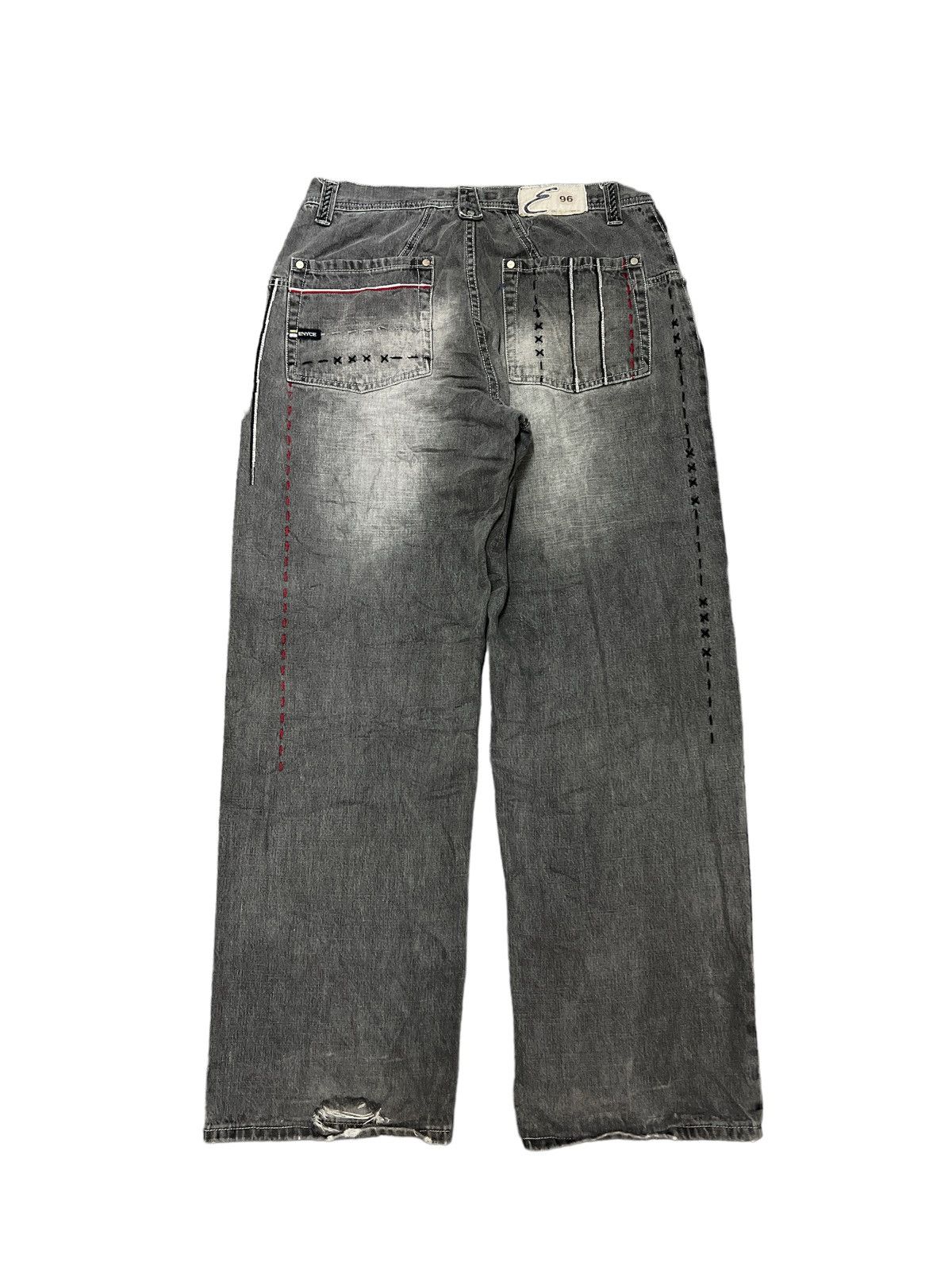 Japanese Brand BAGGY💥LIMITED DESIGN‼️ENYCE BRAND DISTRESSED DENIM PANT Size US 32 / EU 48 - 6 Thumbnail