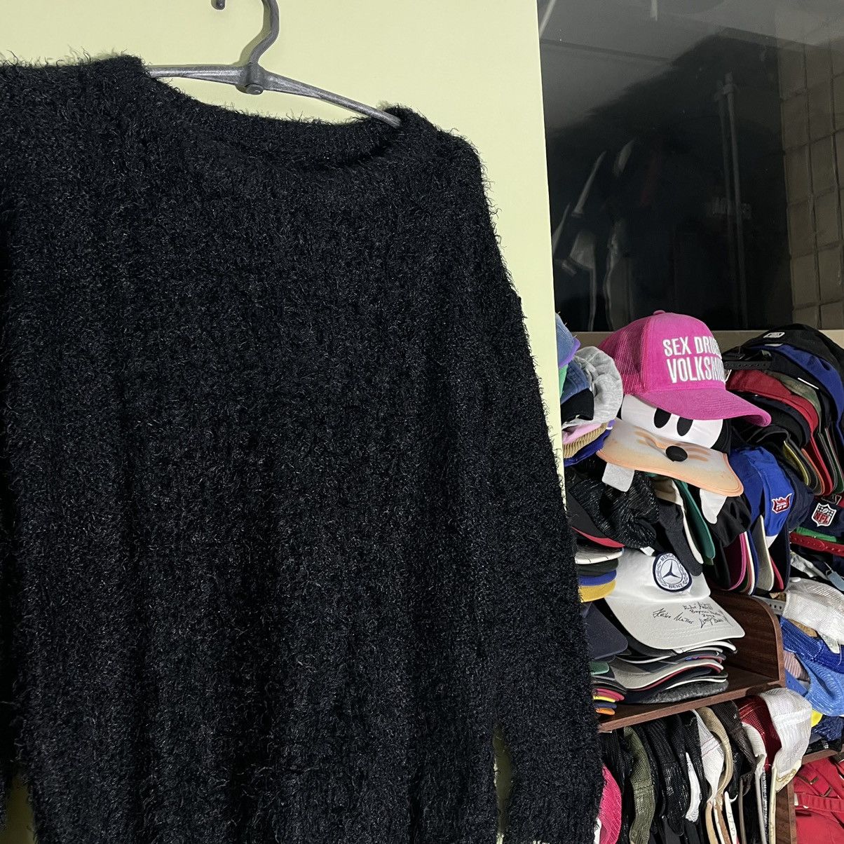 Vintage Vintage Y2K Black Fuzzy Knit Sweater Grunge Alt Oversized L Size L / US 10 / IT 46 - 6 Thumbnail