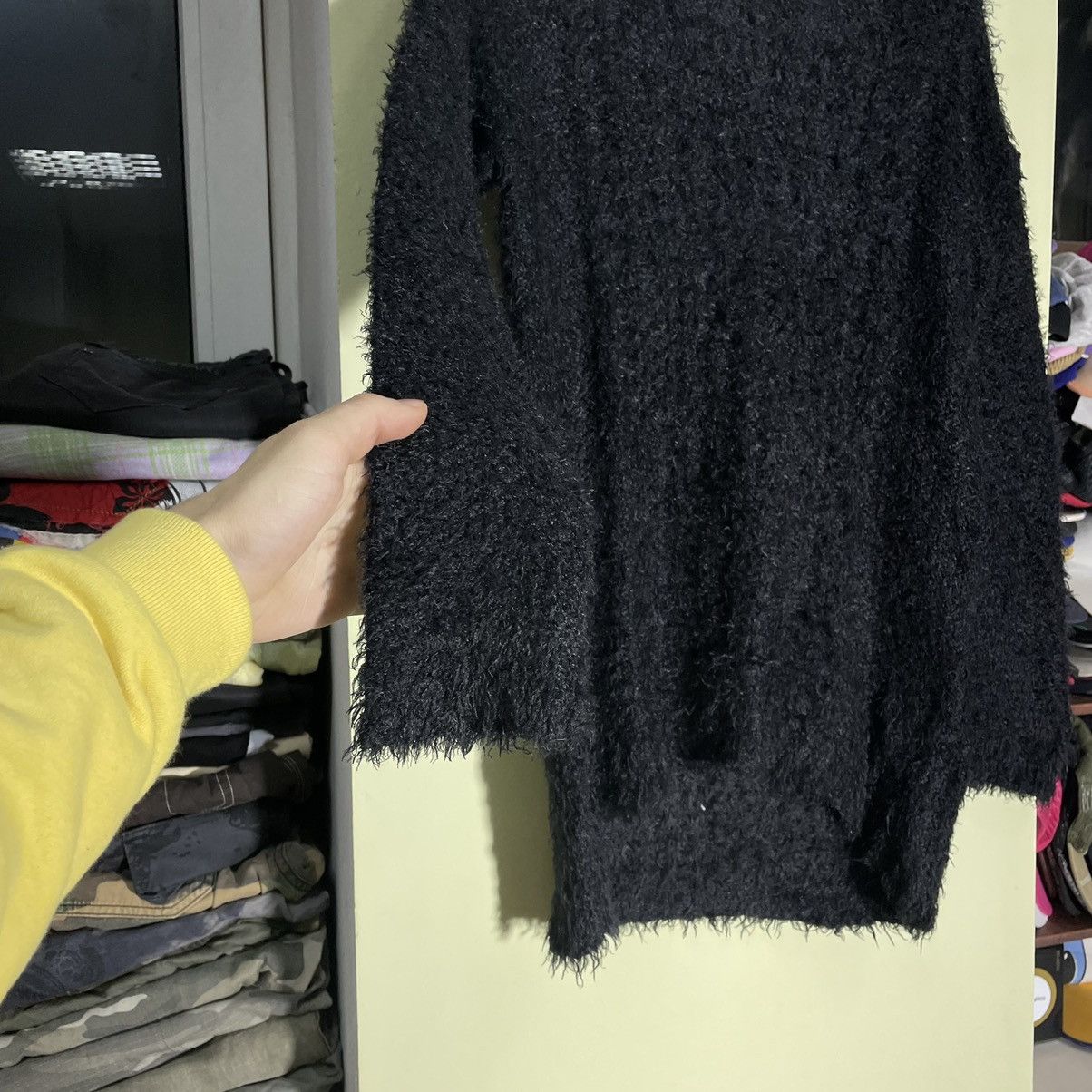 Vintage Vintage Y2K Black Fuzzy Knit Sweater Grunge Alt Oversized L Size L / US 10 / IT 46 - 5 Thumbnail
