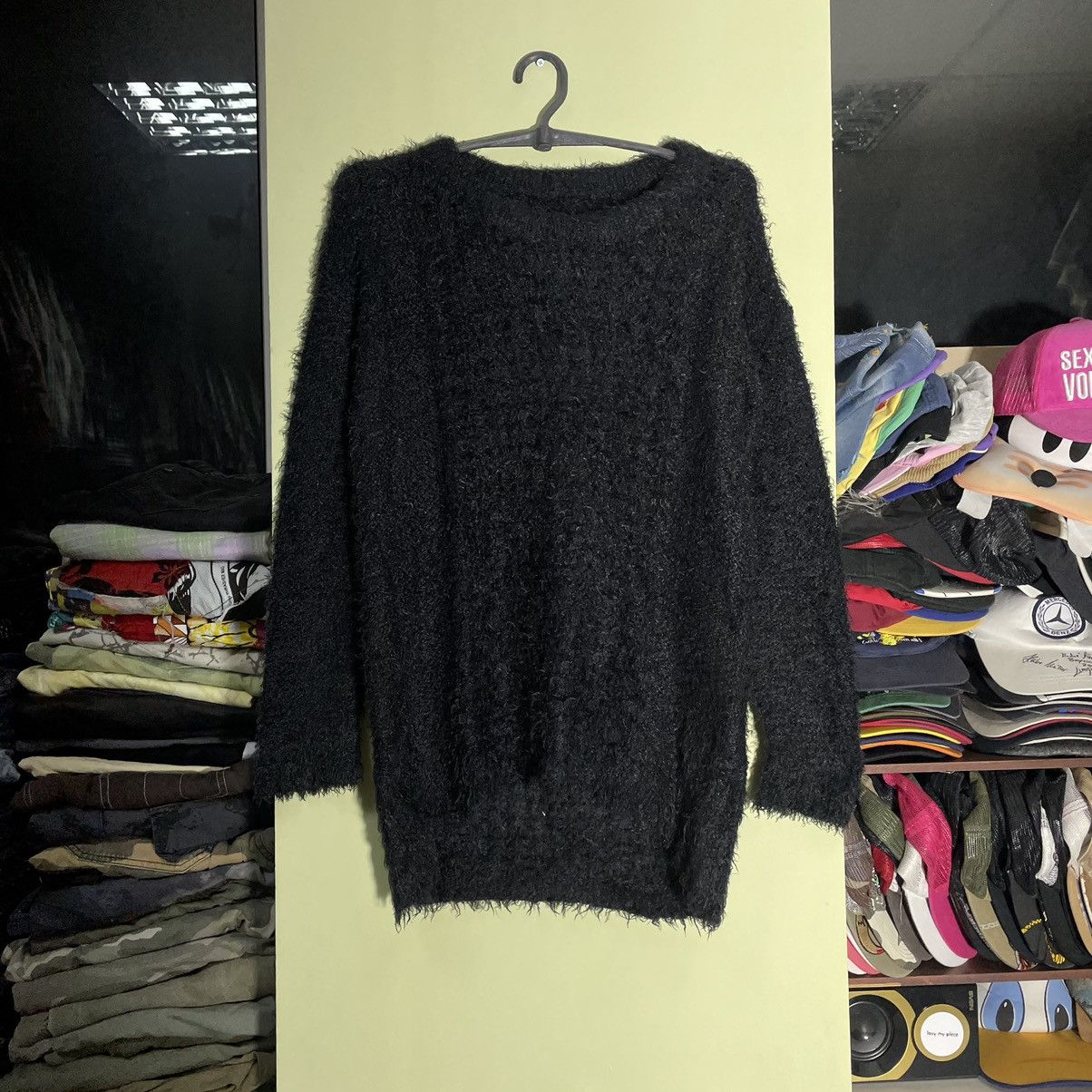 Vintage Vintage Y2K Black Fuzzy Knit Sweater Grunge Alt Oversized L Size L / US 10 / IT 46 - 2 Thumbnail