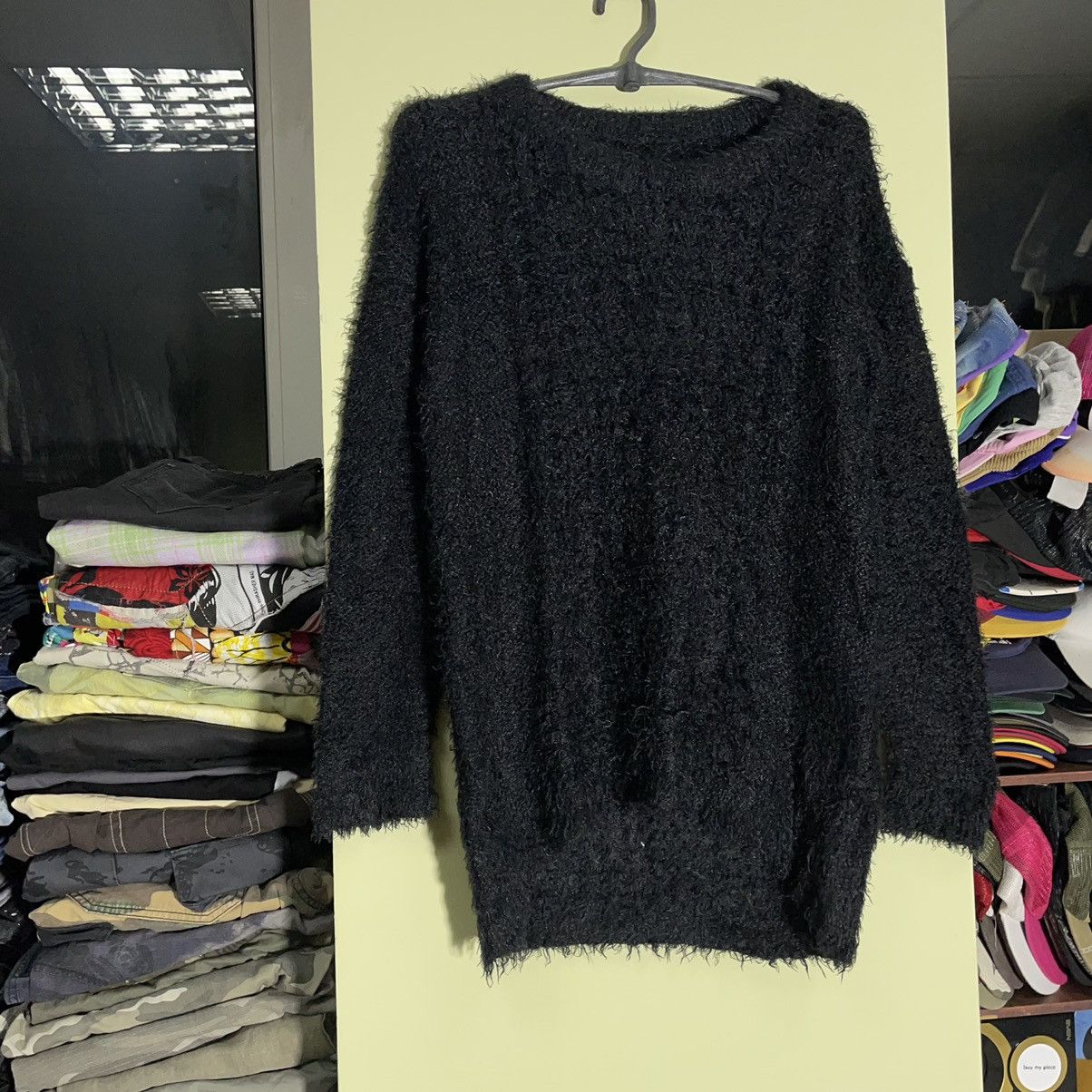 Vintage Vintage Y2K Black Fuzzy Knit Sweater Grunge Alt Oversized L Size L / US 10 / IT 46 - 3 Thumbnail
