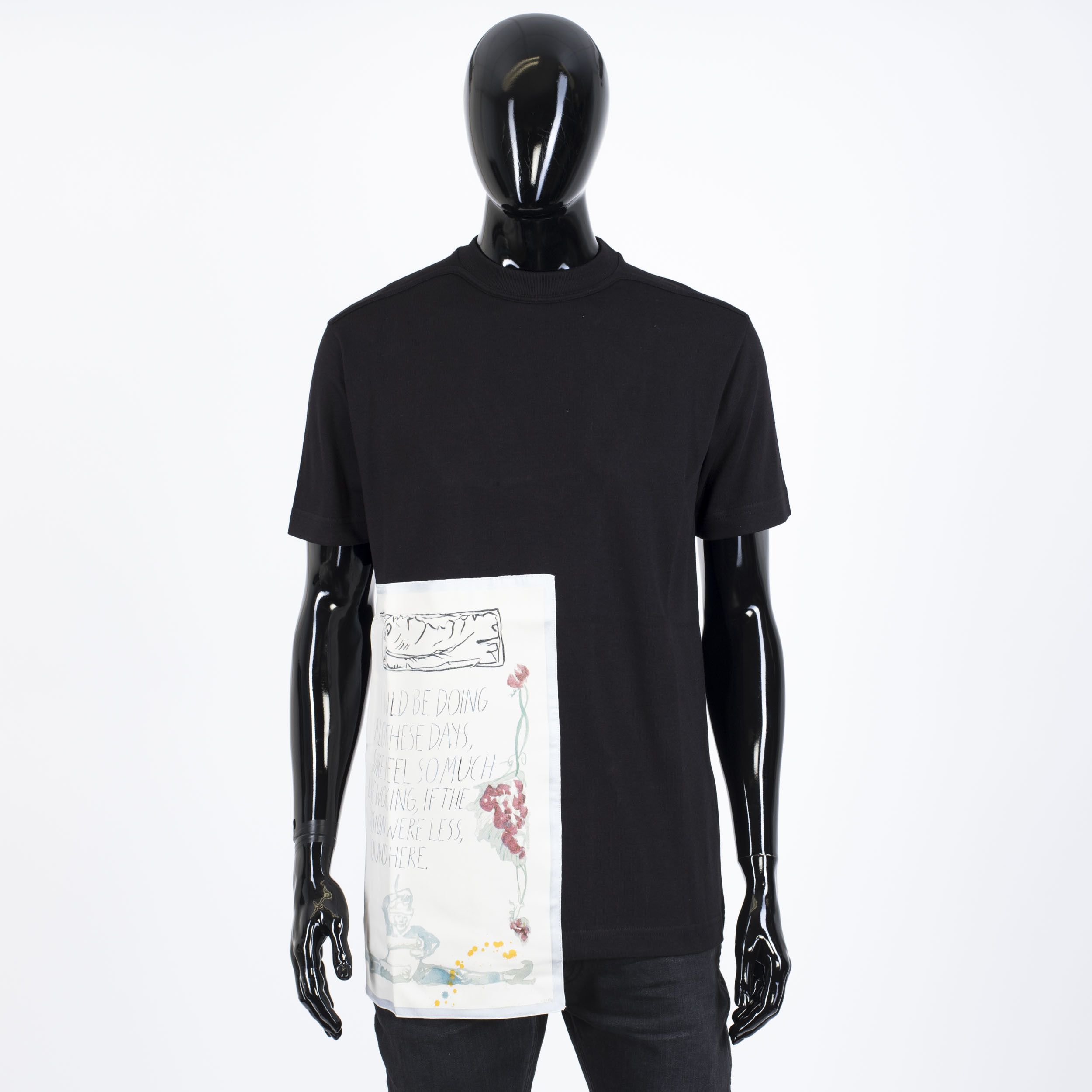 Dior x RAYMOND PETTIBON Black Cotton Jersey Tshirt With Patch Size US XS / EU 42 / 0 - 2 Thumbnail