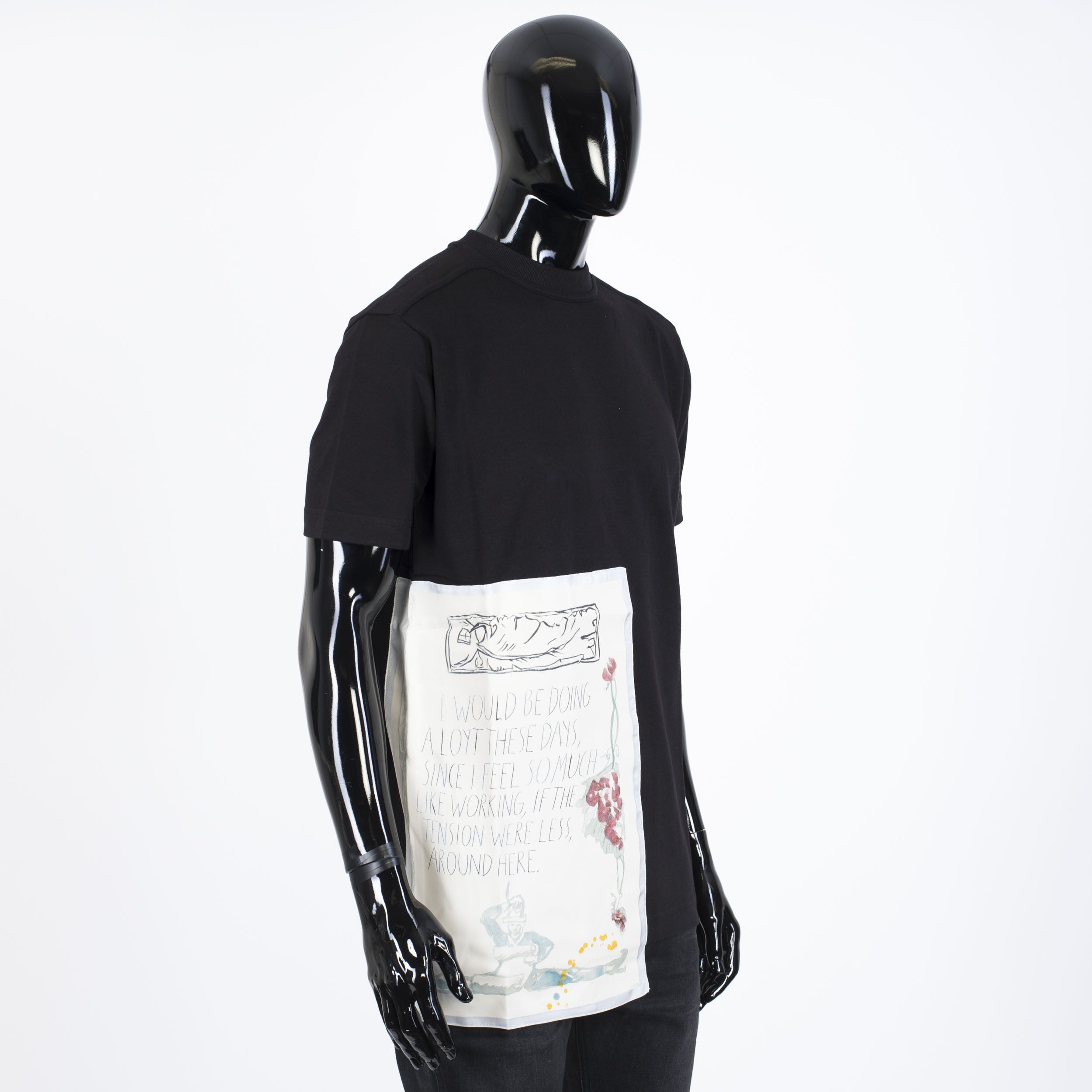 Dior x RAYMOND PETTIBON Black Cotton Jersey Tshirt With Patch Size US XS / EU 42 / 0 - 8 Thumbnail