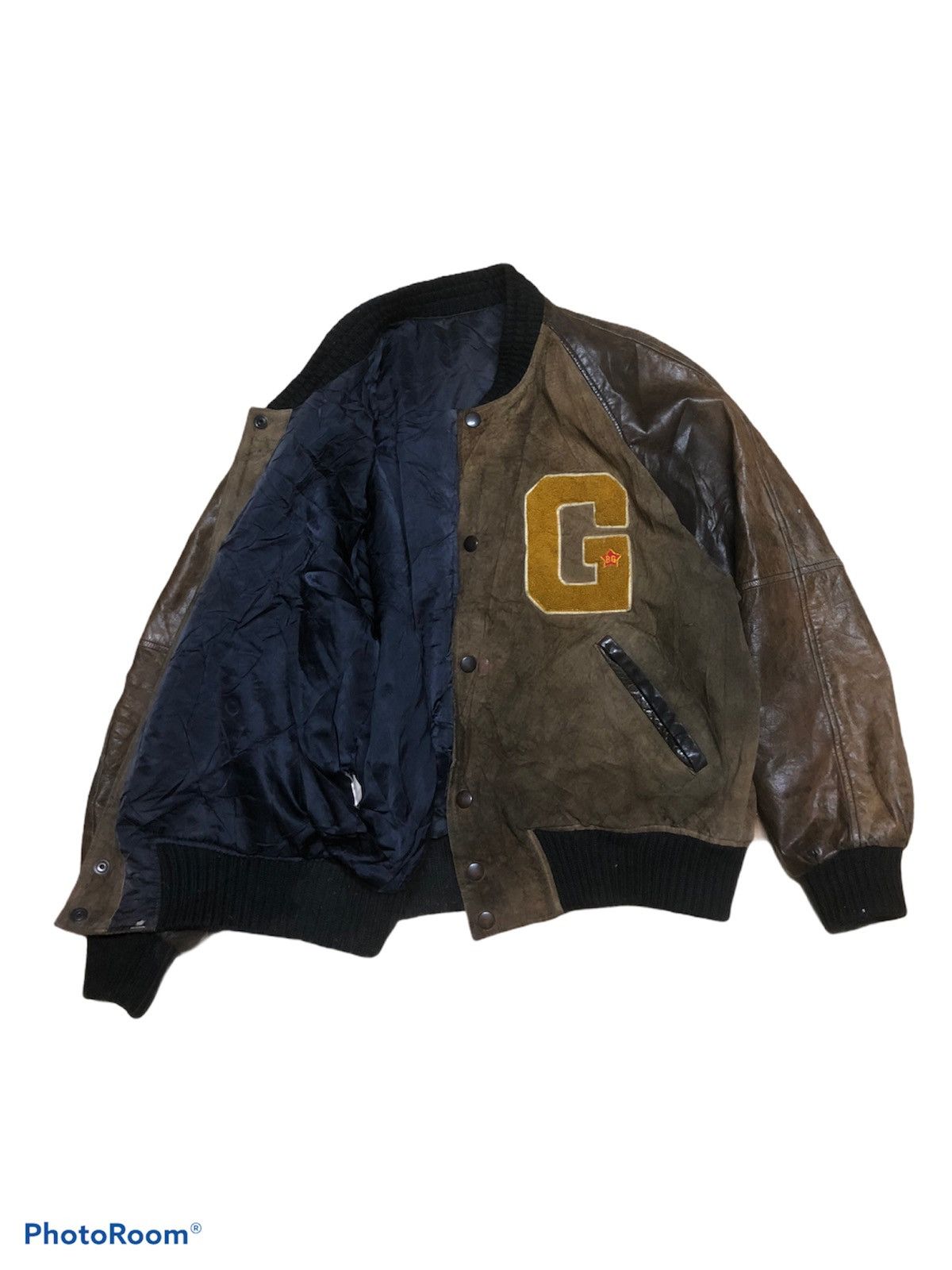 Japanese Brand ❌DELETE TODAY🚀 80’s Varsity Leather Jacket Streetfashion Size US M / EU 48-50 / 2 - 1 Thumbnail