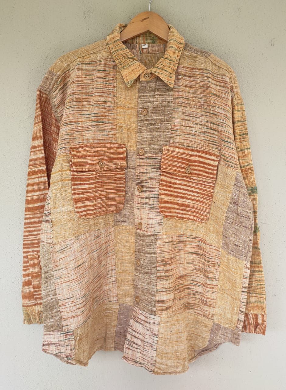 image of Flannel x Vintage Patchwork Shirt in Beige, Men's (Size XL)