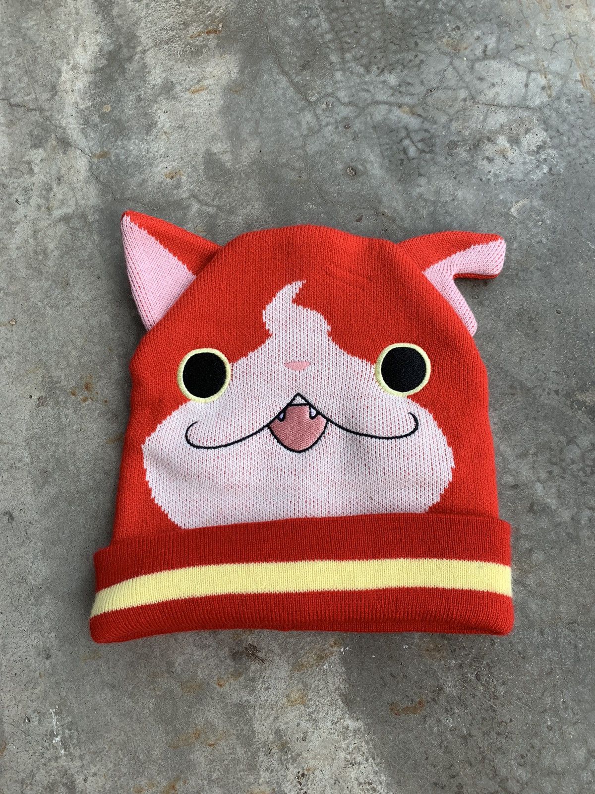 image of Anima Japanese Cartoon Anime Yokai Watch Horn Ear Beanie Hat in Red, Men's