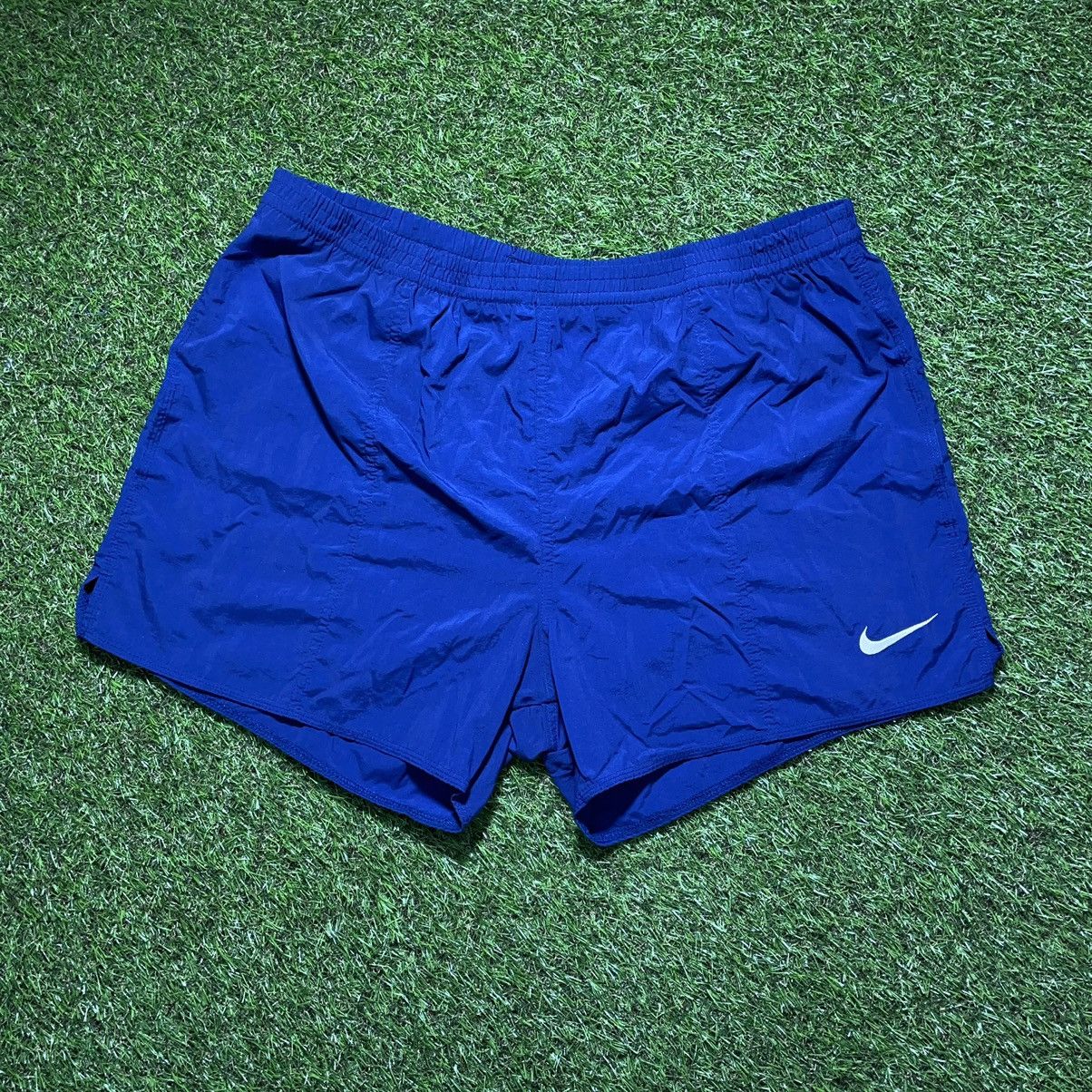 Vintage Vintage 90s Nike Swoosh Shorts Streetwear Skate Blue Slim 36 Size US 36 / EU 52 - 1 Thumbnail