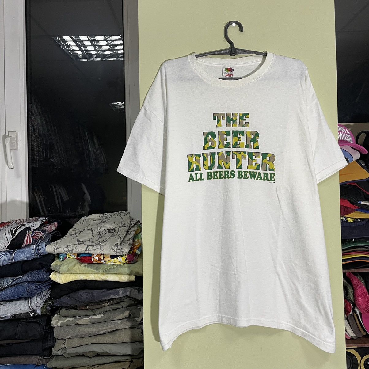 Vintage Vintage 90s Adult “ The Beer Hunter Drinking” Art Humor Tee Size US XL / EU 56 / 4 - 3 Thumbnail