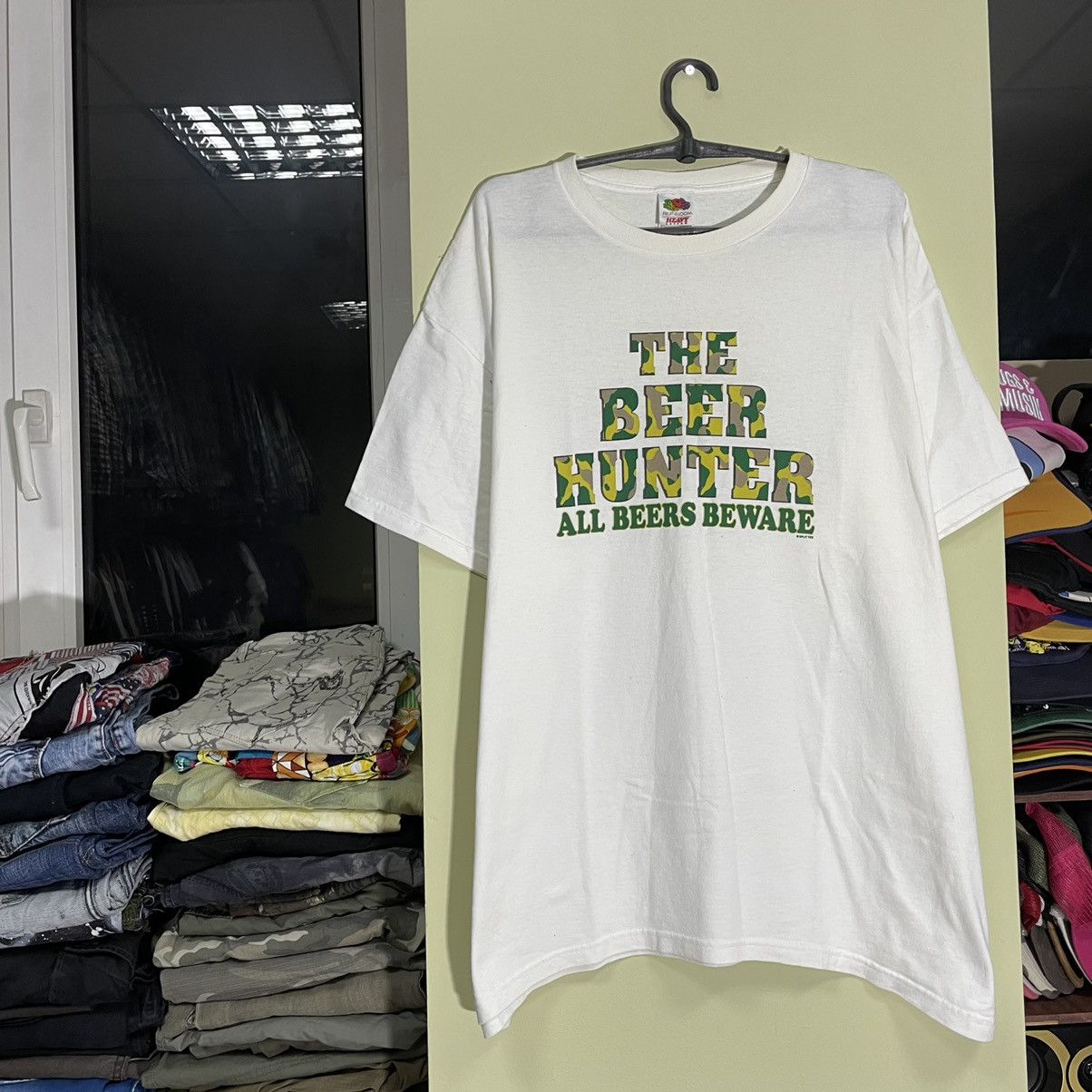Vintage Vintage 90s Adult “ The Beer Hunter Drinking” Art Humor Tee Size US XL / EU 56 / 4 - 4 Thumbnail
