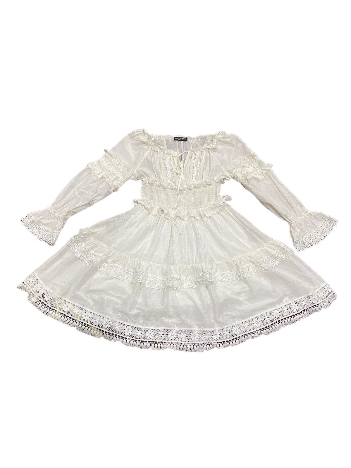 Dolce & Gabbana Dolce & Gabbana Mousseline Frilled Off Shoulder Dress Size M / US 6-8 / IT 42-44 - 1 Thumbnail