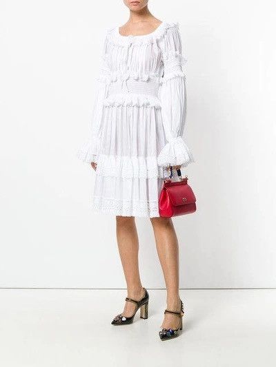 Dolce & Gabbana Dolce & Gabbana Mousseline Frilled Off Shoulder Dress Size M / US 6-8 / IT 42-44 - 4 Thumbnail