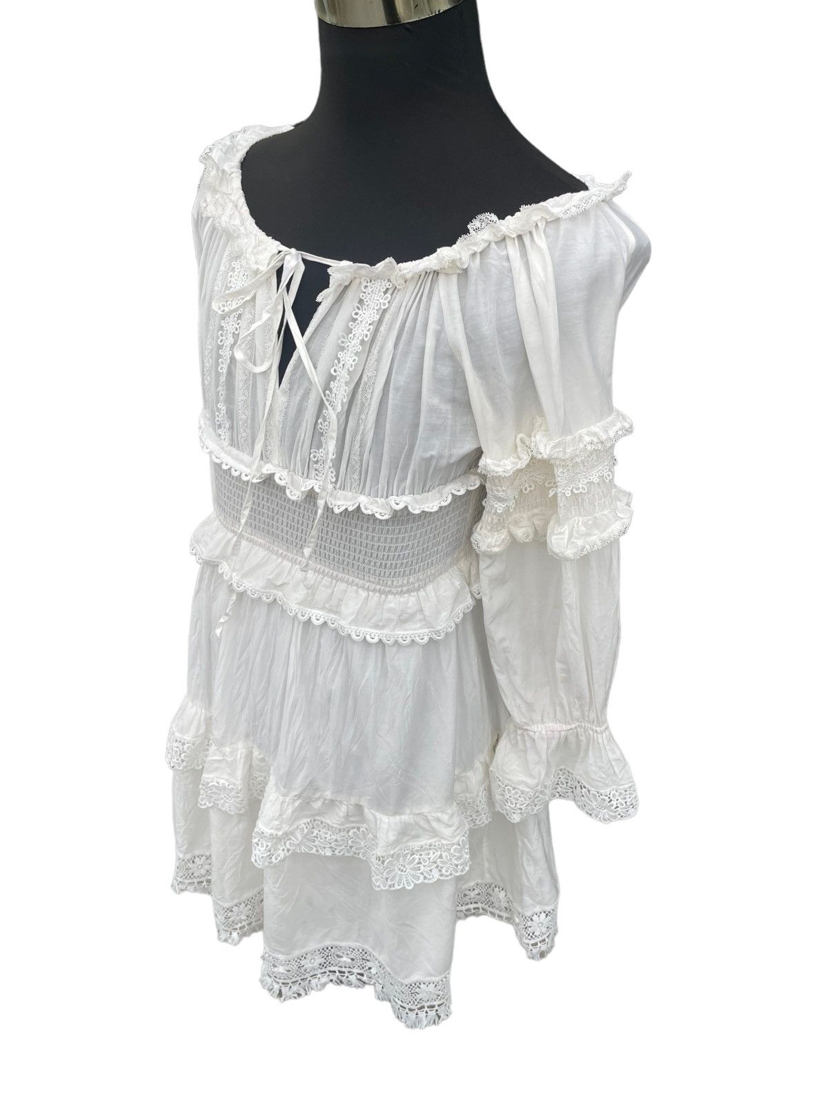Dolce & Gabbana Dolce & Gabbana Mousseline Frilled Off Shoulder Dress Size M / US 6-8 / IT 42-44 - 13 Thumbnail