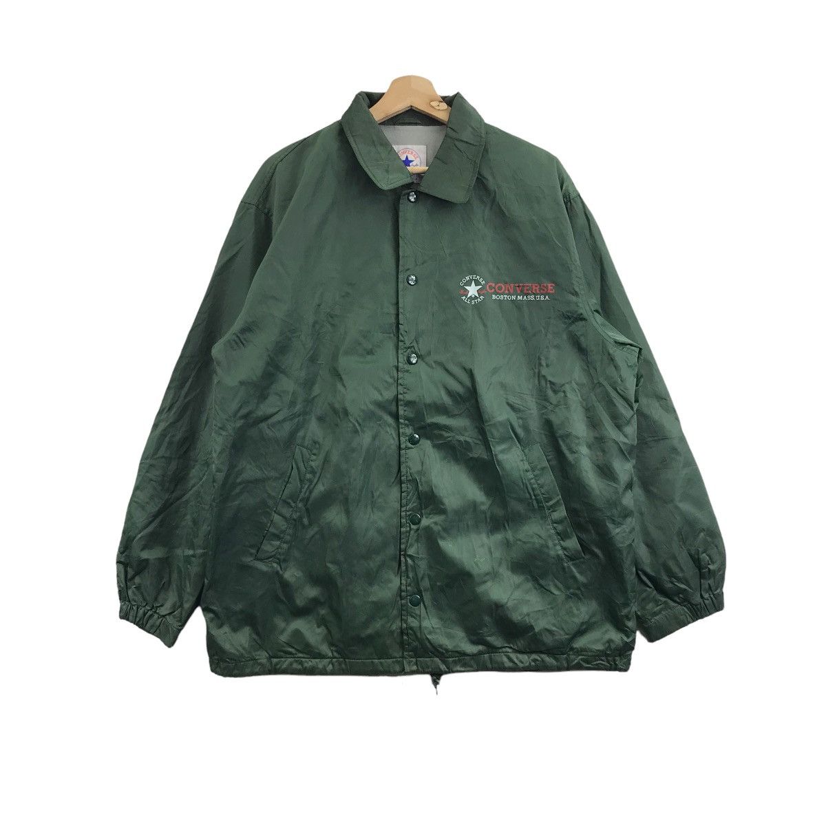 Converse CONVERSE ALL STAR Green Windbreaker Coach Jacket Varsity Size US L / EU 52-54 / 3 - 1 Thumbnail