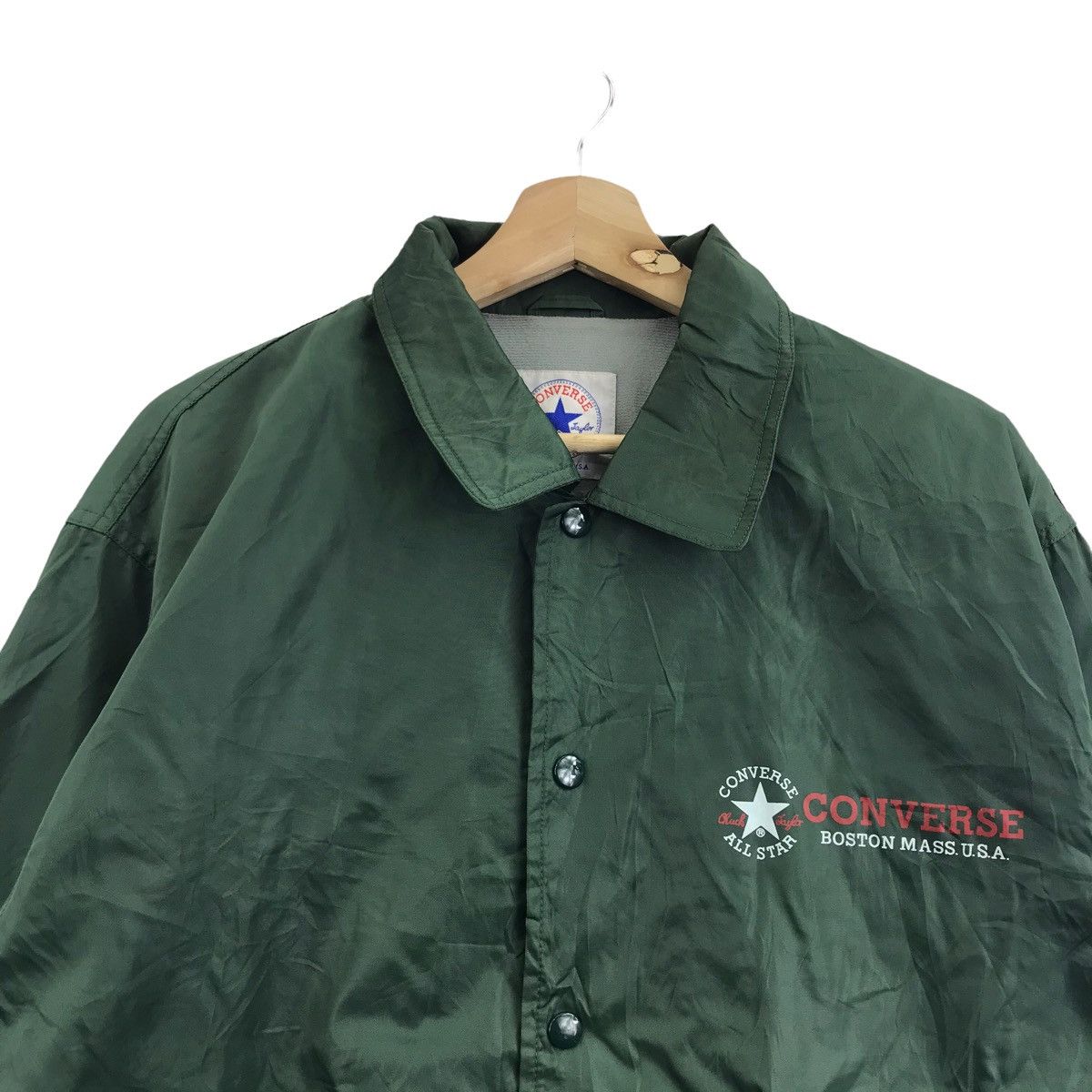 Converse CONVERSE ALL STAR Green Windbreaker Coach Jacket Varsity Size US L / EU 52-54 / 3 - 2 Thumbnail