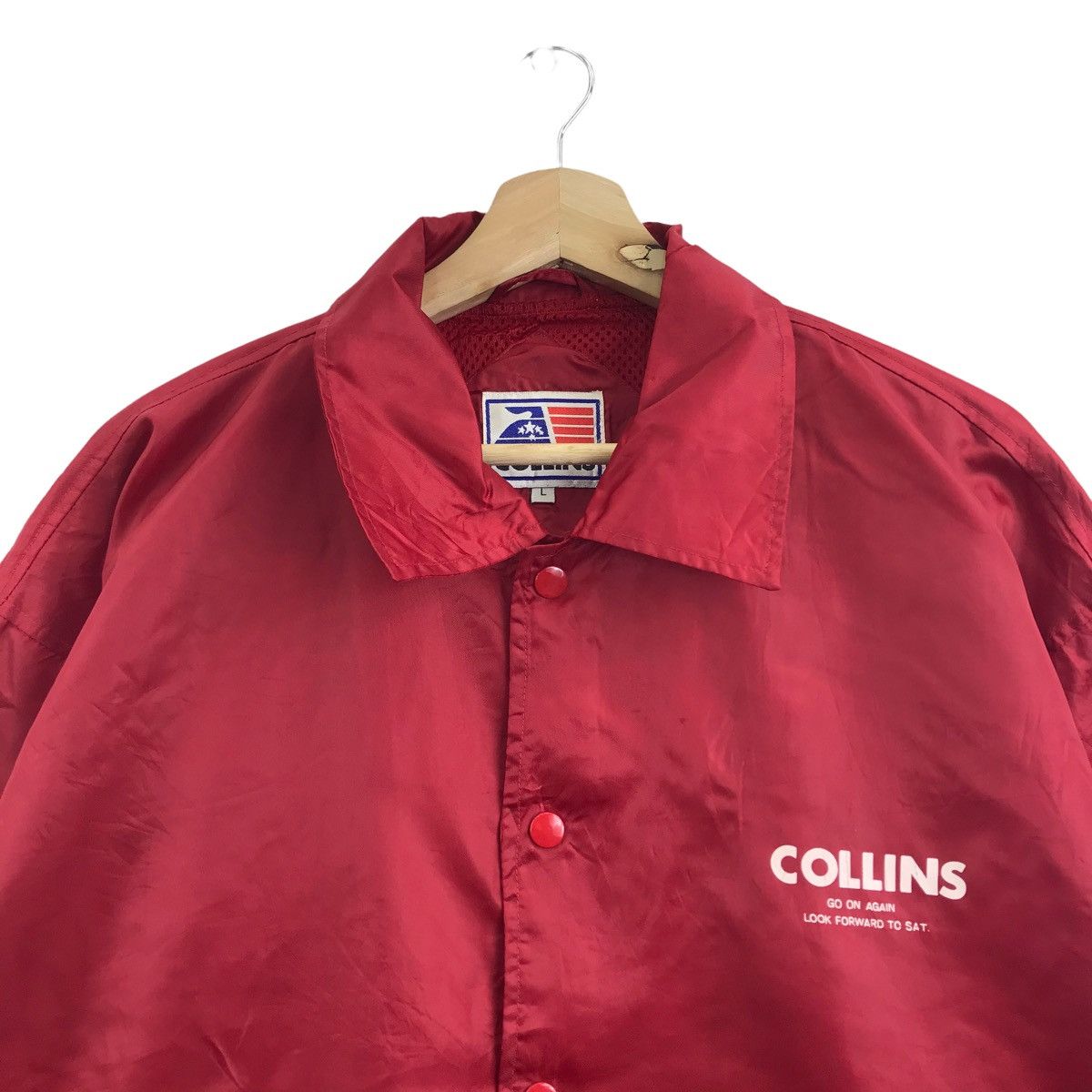 Vintage Vintage 90s COLLINS USA Iron Windbreaker Coach JacketVarsity Size US L / EU 52-54 / 3 - 2 Thumbnail