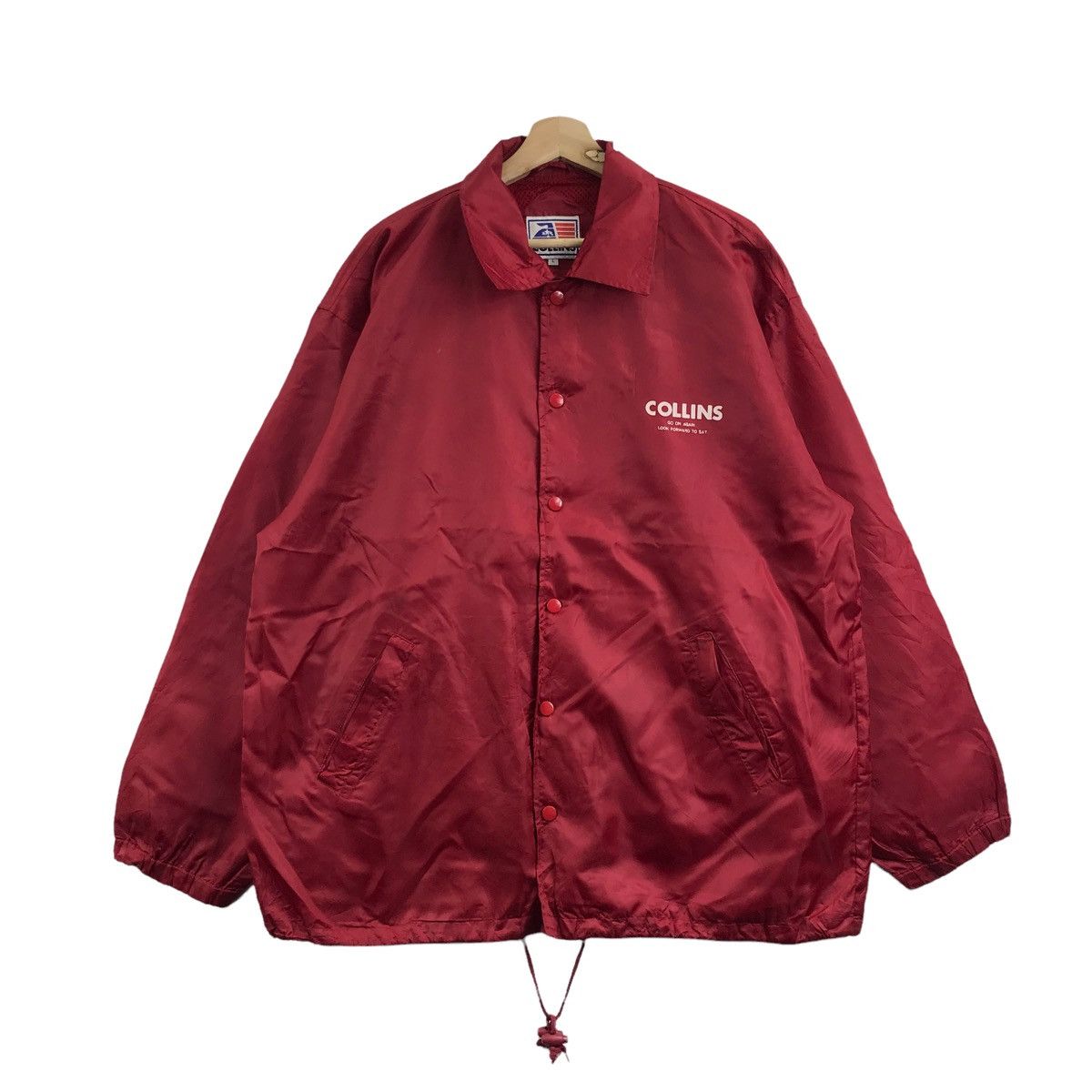 Vintage Vintage 90s COLLINS USA Iron Windbreaker Coach JacketVarsity Size US L / EU 52-54 / 3 - 1 Thumbnail