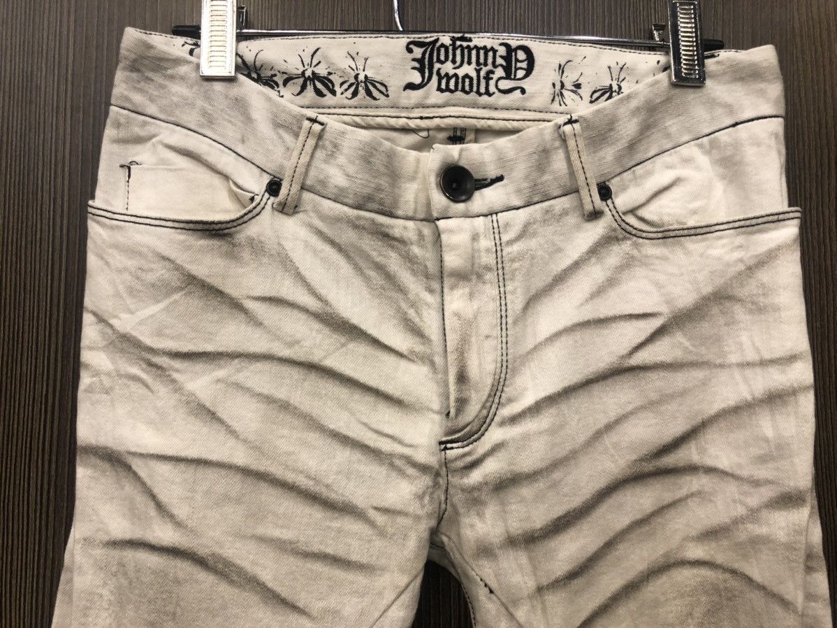 Designer × Japanese Brand Rare!! JOHNNY WOLF jeans nice design Size US 30 / EU 46 - 2 Thumbnail