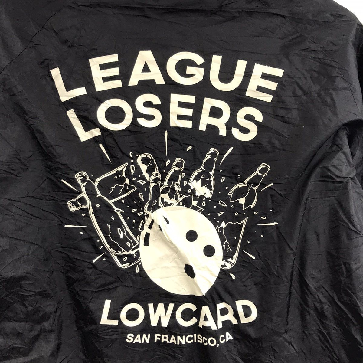 Vintage LEAGUE LOSERS LOWCARD Harriton Black Windbreaker CoachJacket Size US M / EU 48-50 / 2 - 8 Thumbnail