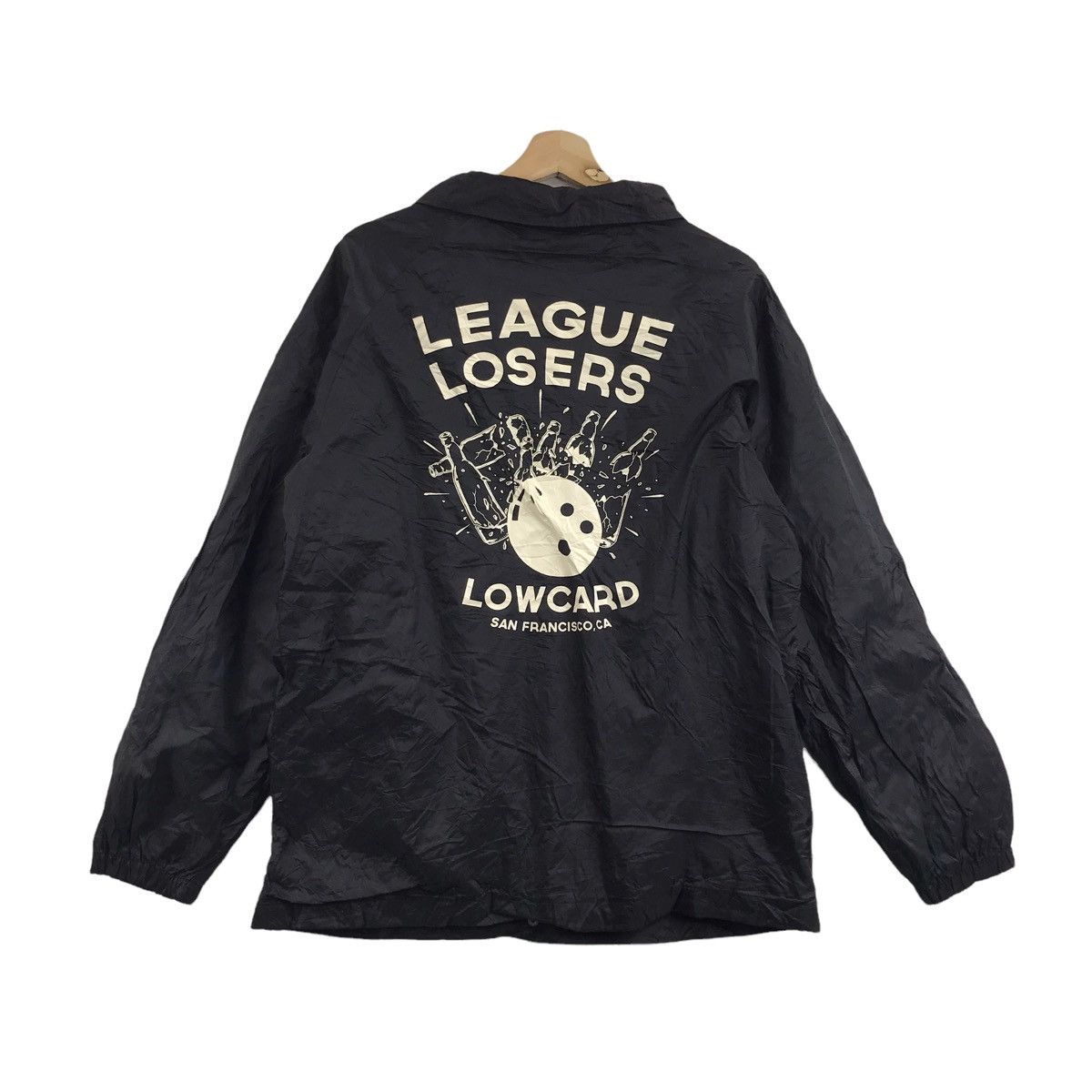 Vintage LEAGUE LOSERS LOWCARD Harriton Black Windbreaker CoachJacket Size US M / EU 48-50 / 2 - 7 Thumbnail
