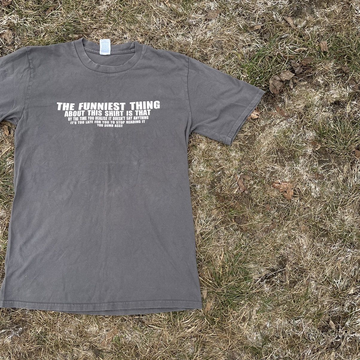 Vintage Vintage 90s ADULT “ Funniest Thing ”Hype Grail Humor Tee Size US M / EU 48-50 / 2 - 2 Thumbnail