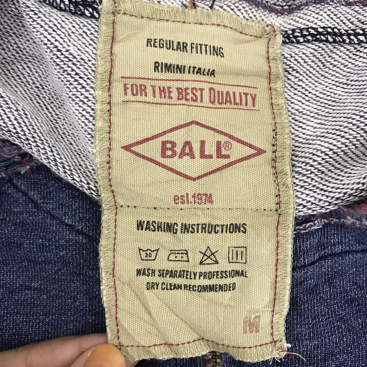 Vintage BALL Jeans Rimini Italia Stripes Motorcycle Bike DenimJacket Size US M / EU 48-50 / 2 - 3 Thumbnail