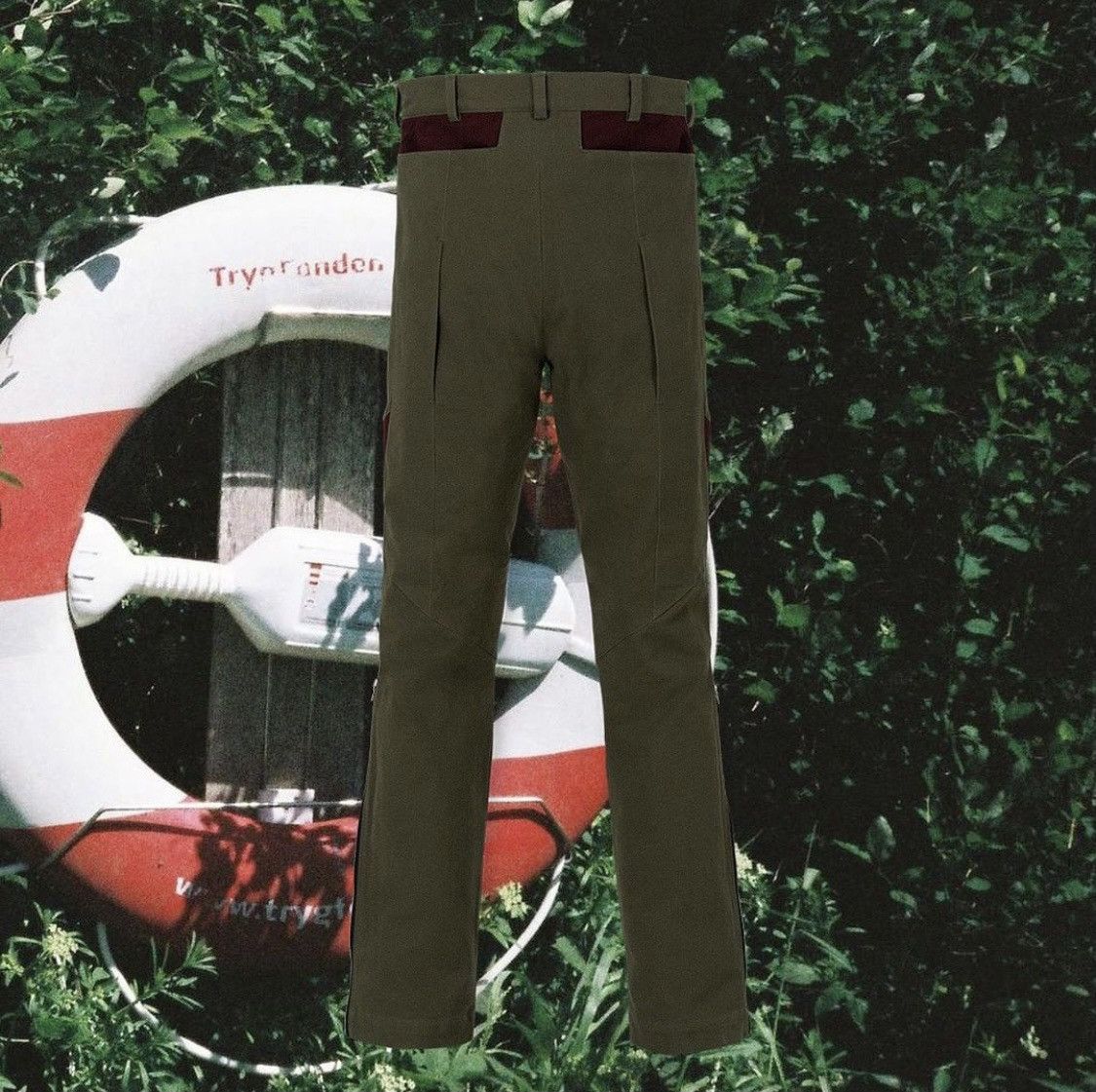 CMMAWEAR CMMAWEAR Calathea Curved Seam Trousers in Olive Green Size US 32 / EU 48 - 6 Thumbnail