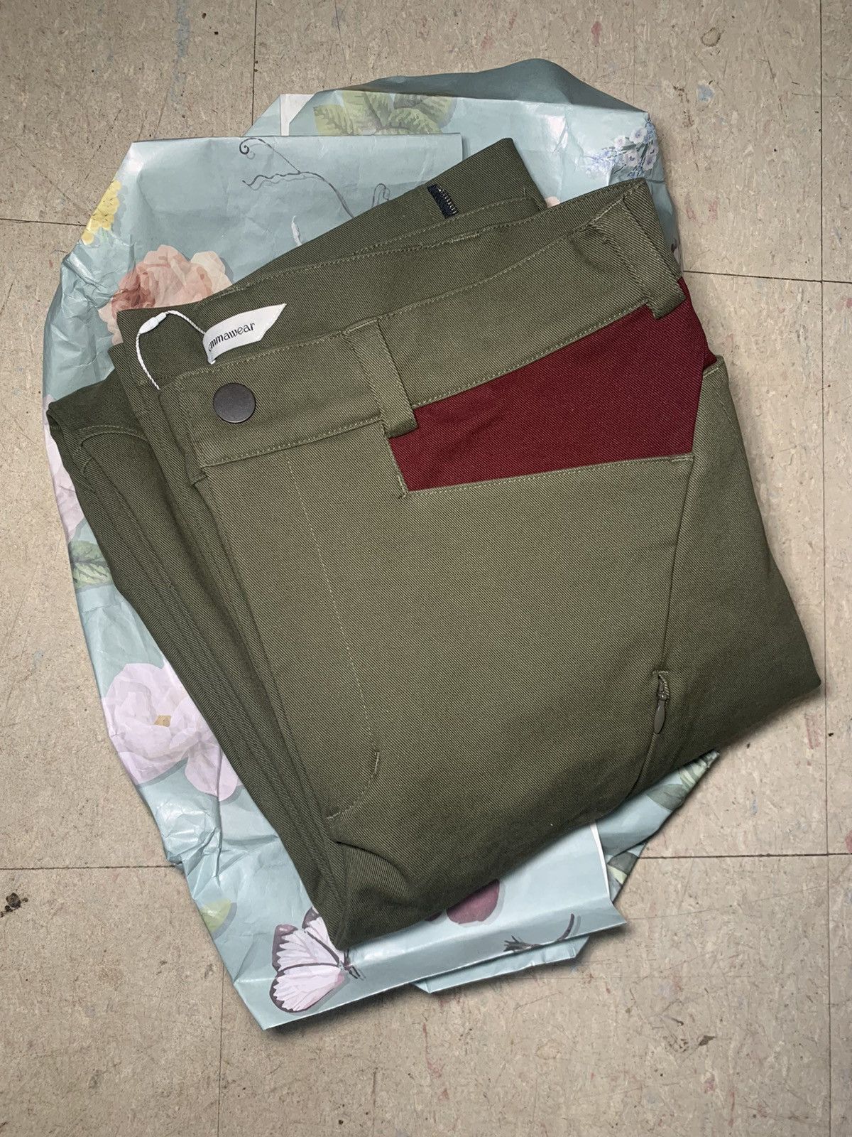 CMMAWEAR CMMAWEAR Calathea Curved Seam Trousers in Olive Green Size US 32 / EU 48 - 7 Thumbnail