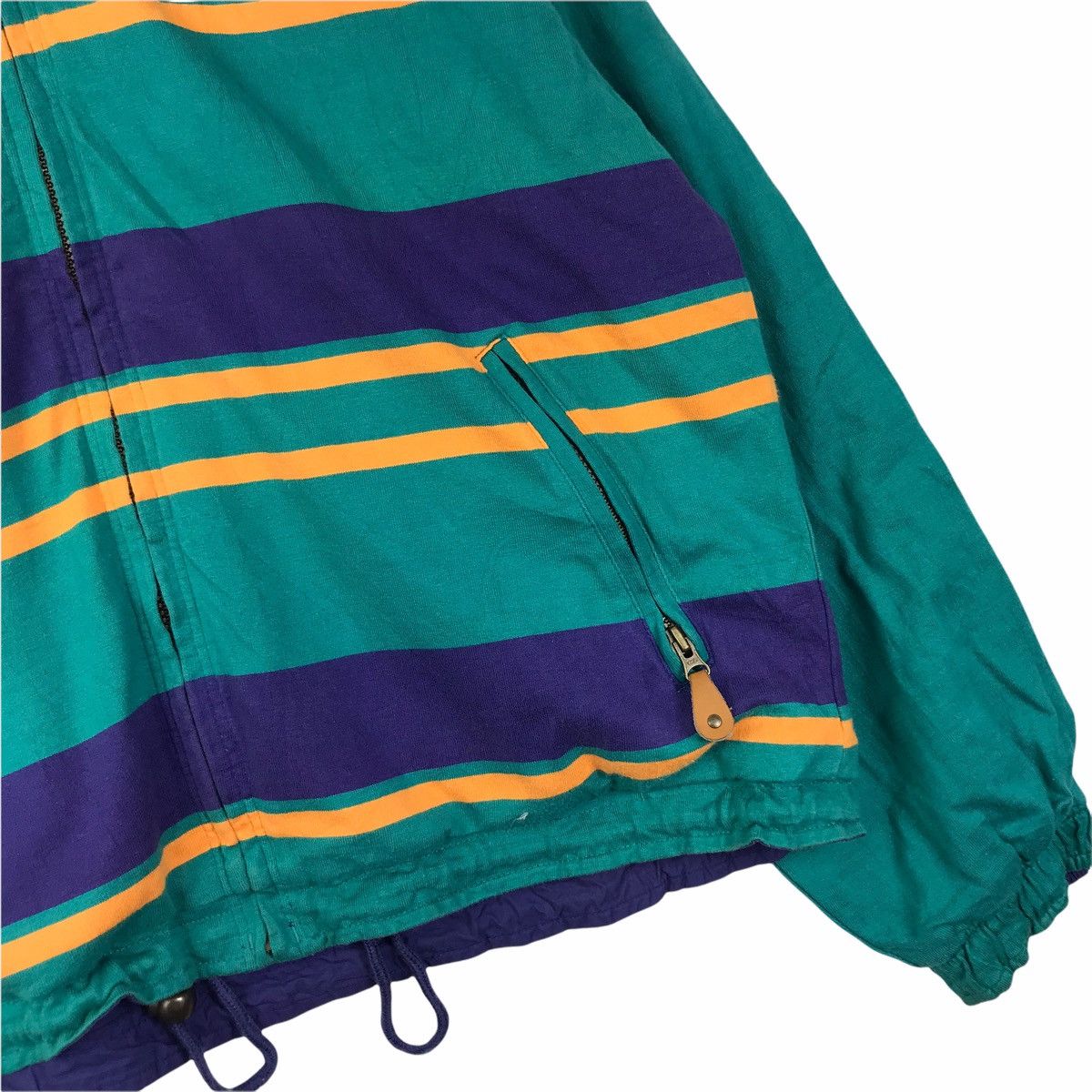 L.L. Bean Vintage 90s LL BEAN USA Reversible Stripes Hoodie Jacket Size US L / EU 52-54 / 3 - 9 Thumbnail