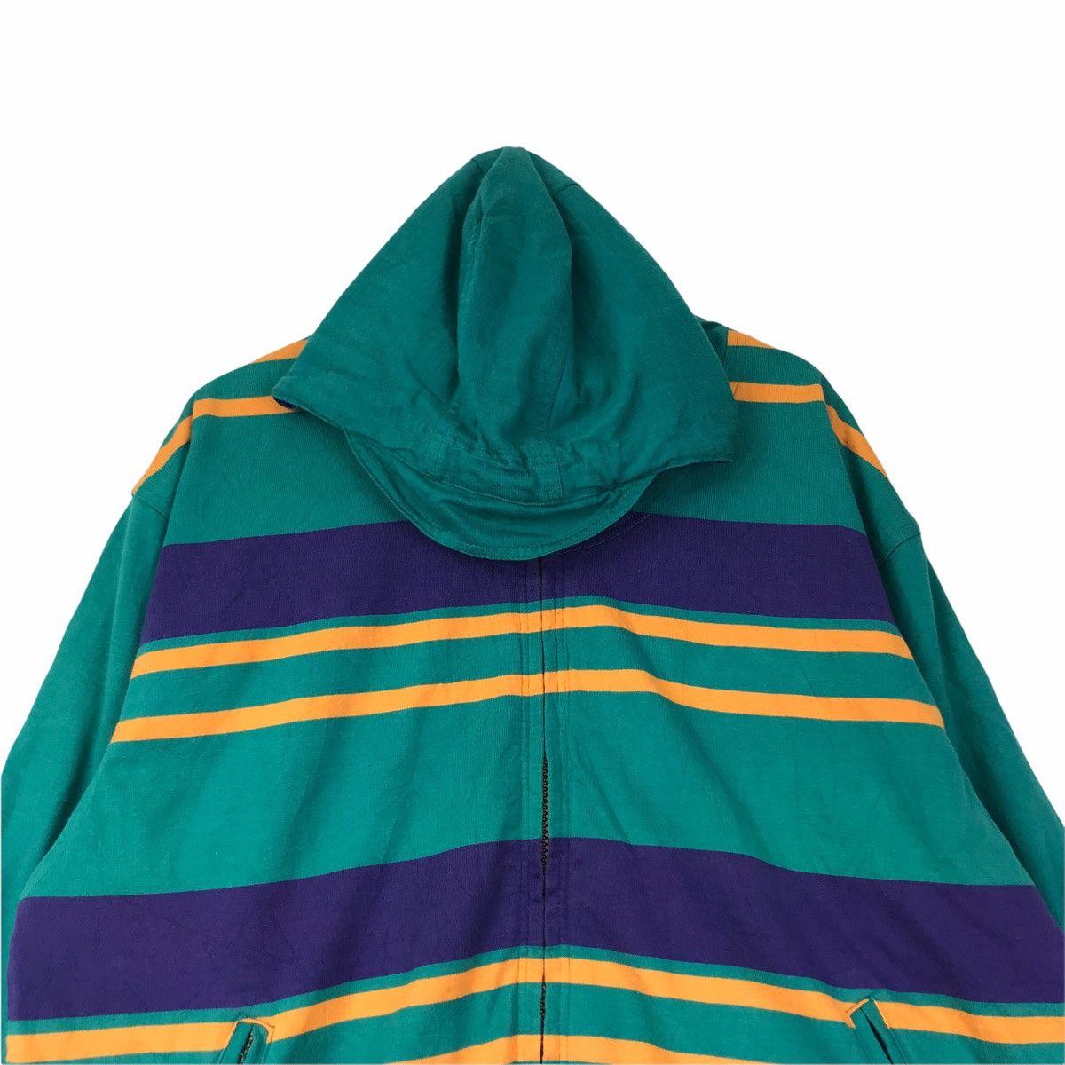 L.L. Bean Vintage 90s LL BEAN USA Reversible Stripes Hoodie Jacket Size US L / EU 52-54 / 3 - 7 Thumbnail