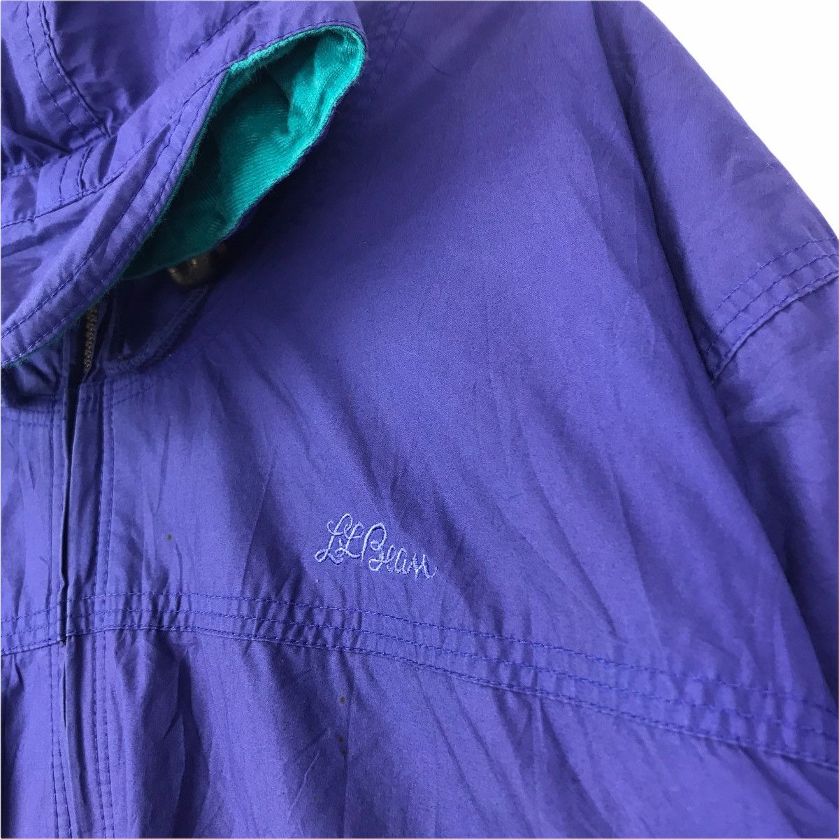L.L. Bean Vintage 90s LL BEAN USA Reversible Stripes Hoodie Jacket Size US L / EU 52-54 / 3 - 8 Thumbnail