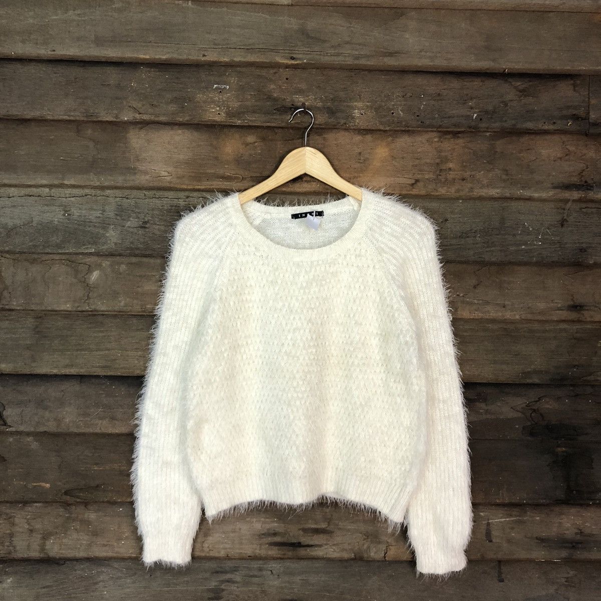 Homespun Knitwear DLL Ingni White Mohair Soft Fur Shag Shaggy Knitwear #c1148 Size M / US 6-8 / IT 42-44 - 3 Thumbnail