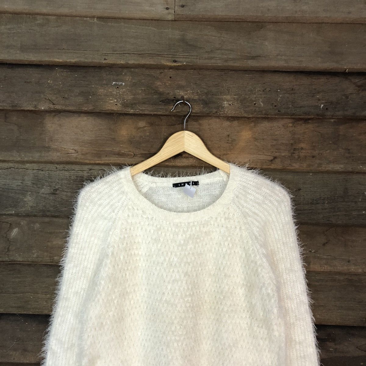Homespun Knitwear DLL Ingni White Mohair Soft Fur Shag Shaggy Knitwear #c1148 Size M / US 6-8 / IT 42-44 - 9 Thumbnail