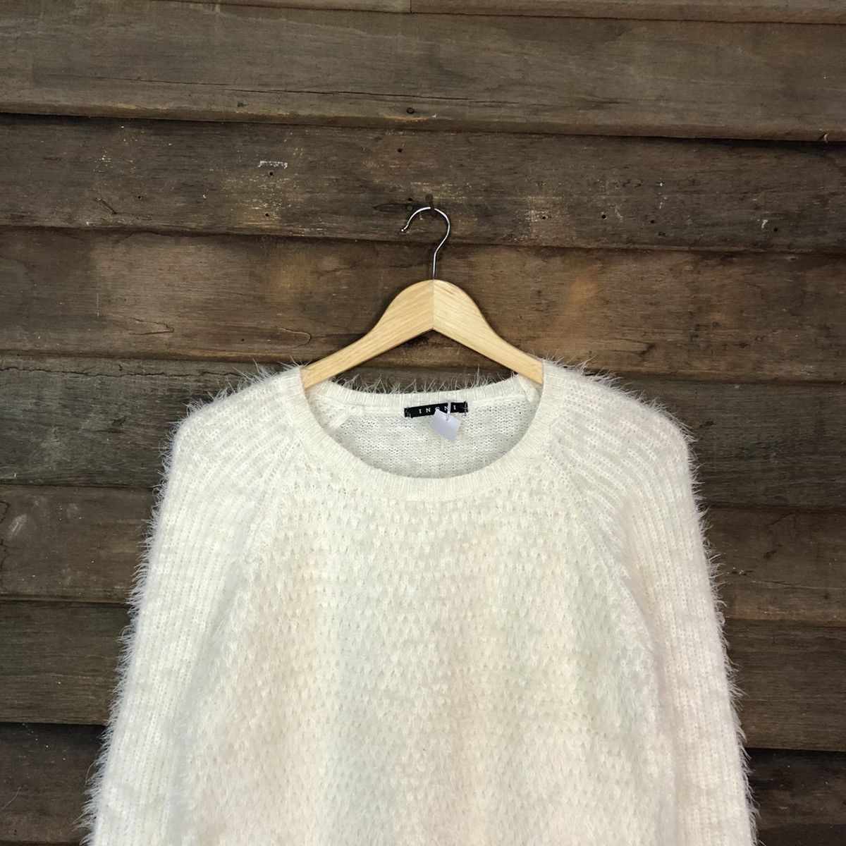 Homespun Knitwear DLL Ingni White Mohair Soft Fur Shag Shaggy Knitwear #c1148 Size M / US 6-8 / IT 42-44 - 2 Thumbnail