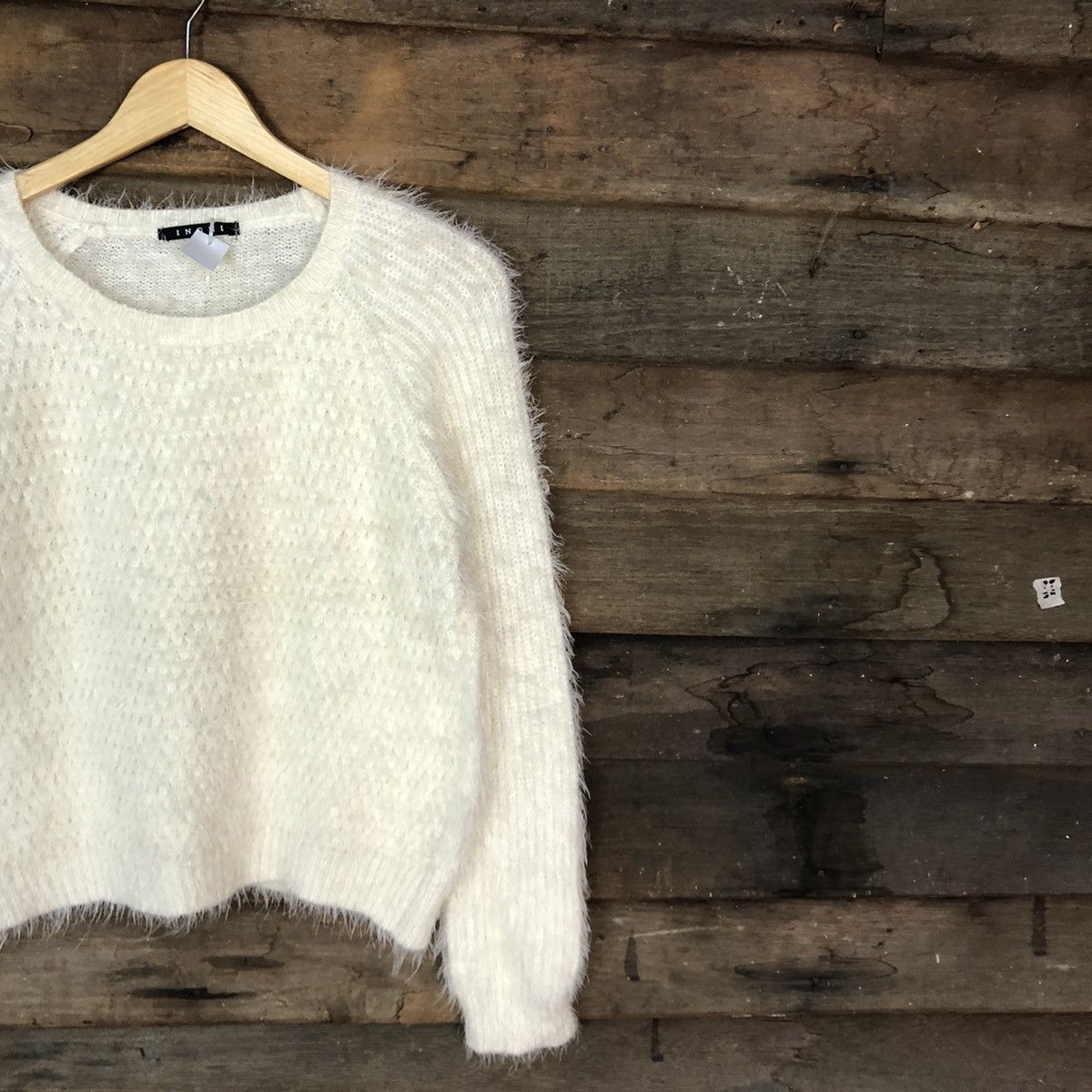 Homespun Knitwear DLL Ingni White Mohair Soft Fur Shag Shaggy Knitwear #c1148 Size M / US 6-8 / IT 42-44 - 5 Thumbnail