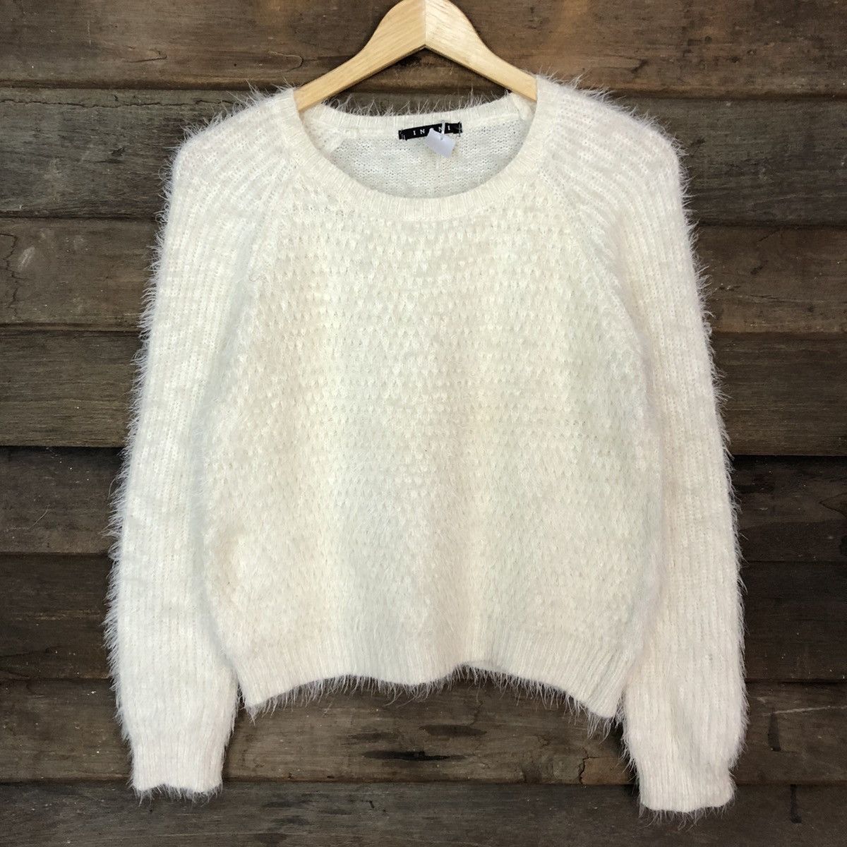 Homespun Knitwear DLL Ingni White Mohair Soft Fur Shag Shaggy Knitwear #c1148 Size M / US 6-8 / IT 42-44 - 8 Thumbnail