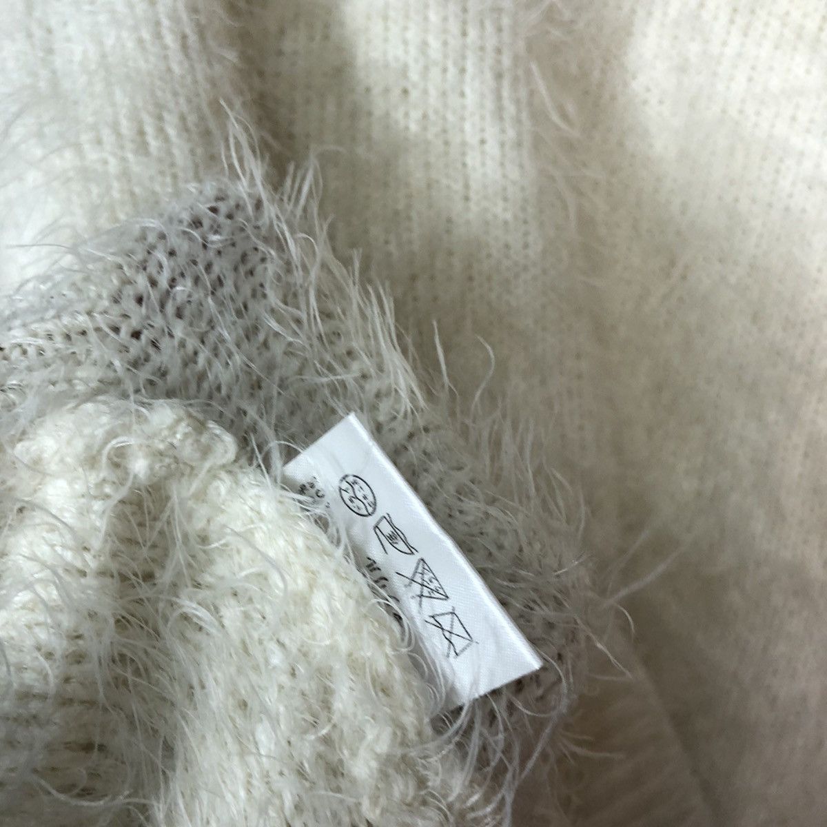 Homespun Knitwear DLL Ingni White Mohair Soft Fur Shag Shaggy Knitwear #c1148 Size M / US 6-8 / IT 42-44 - 12 Thumbnail