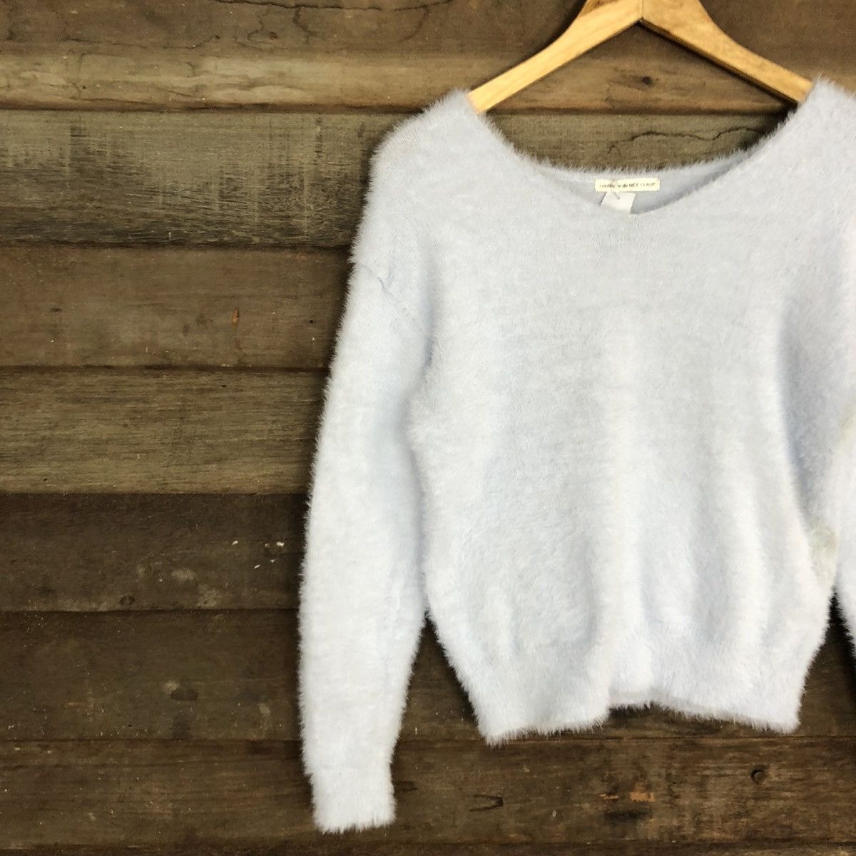 Homespun Knitwear DLL Nice Claup Soft Blue Mohair Shag Shaggy Knitwear #c1147 Size S / US 4 / IT 40 - 7 Thumbnail