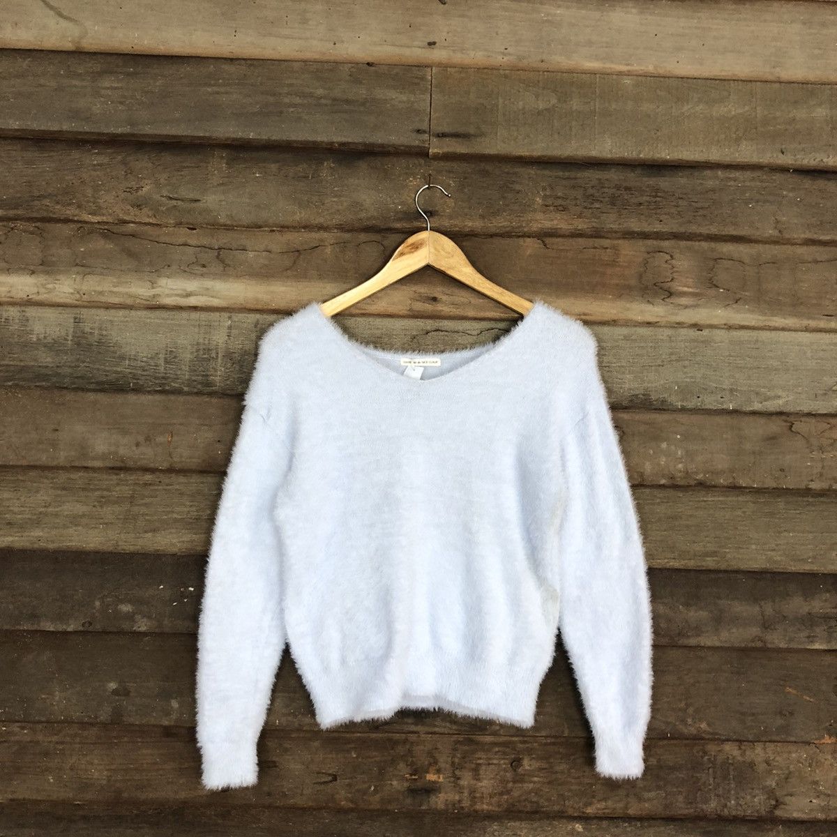 Homespun Knitwear DLL Nice Claup Soft Blue Mohair Shag Shaggy Knitwear #c1147 Size S / US 4 / IT 40 - 3 Thumbnail