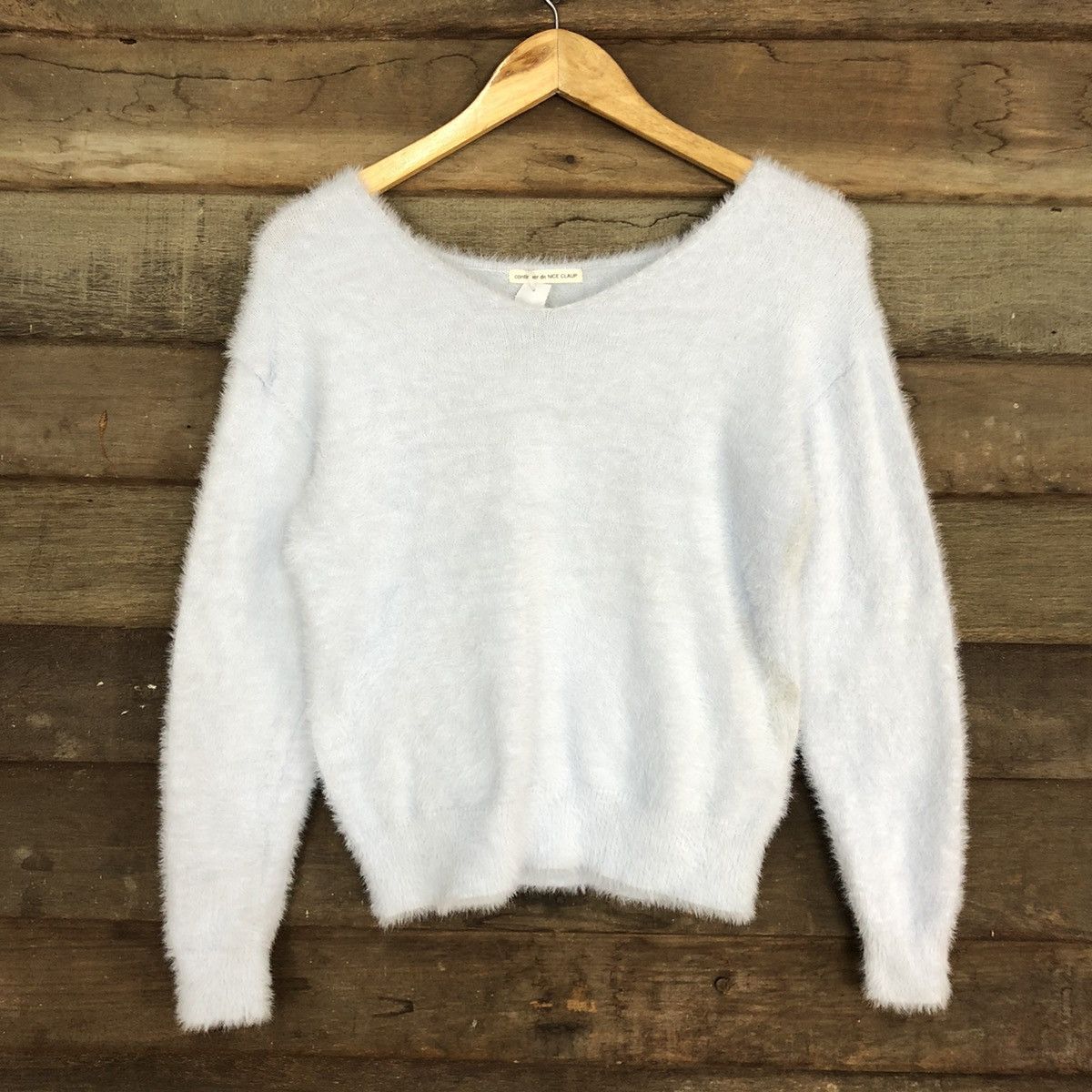 Homespun Knitwear DLL Nice Claup Soft Blue Mohair Shag Shaggy Knitwear #c1147 Size S / US 4 / IT 40 - 8 Thumbnail