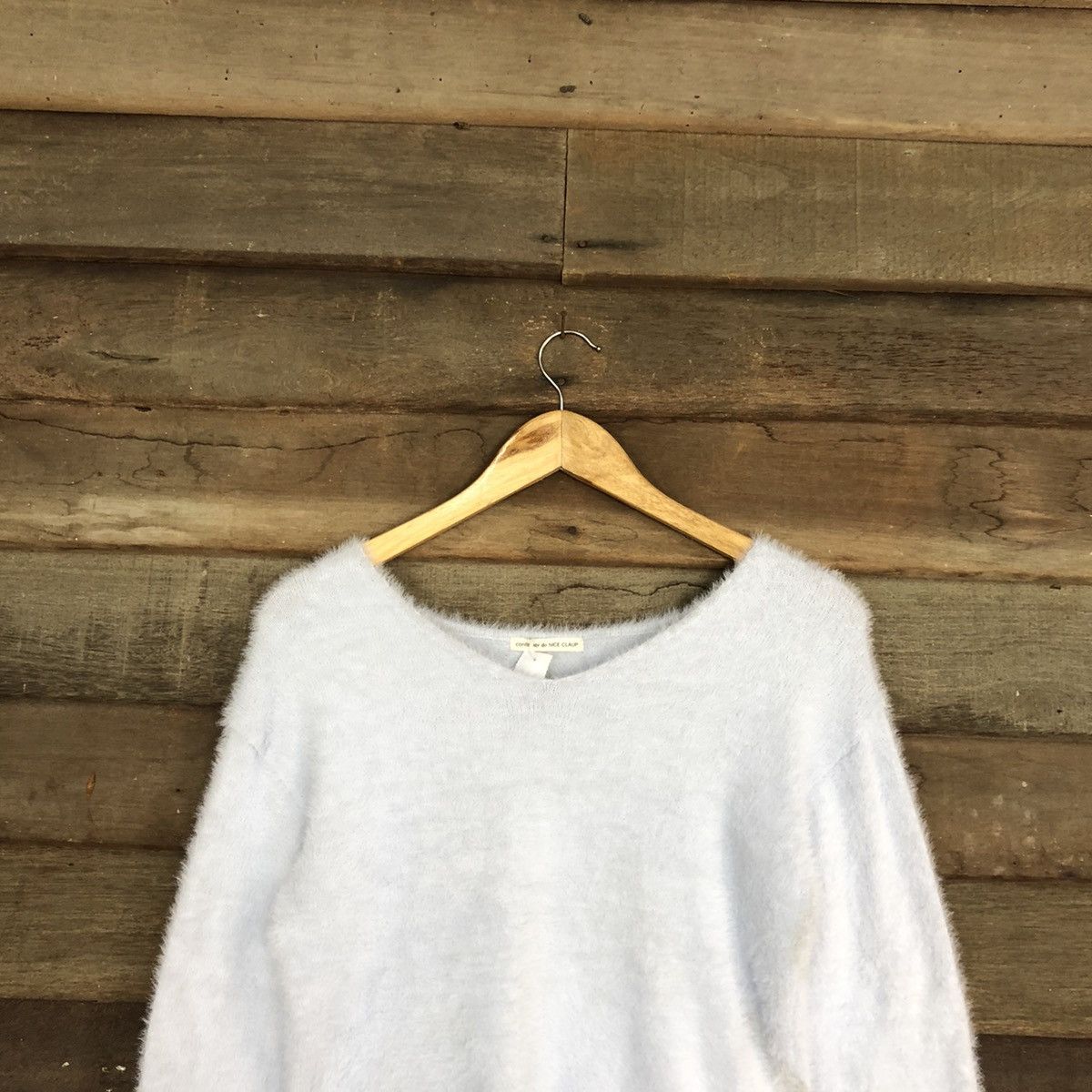 Homespun Knitwear DLL Nice Claup Soft Blue Mohair Shag Shaggy Knitwear #c1147 Size S / US 4 / IT 40 - 2 Thumbnail