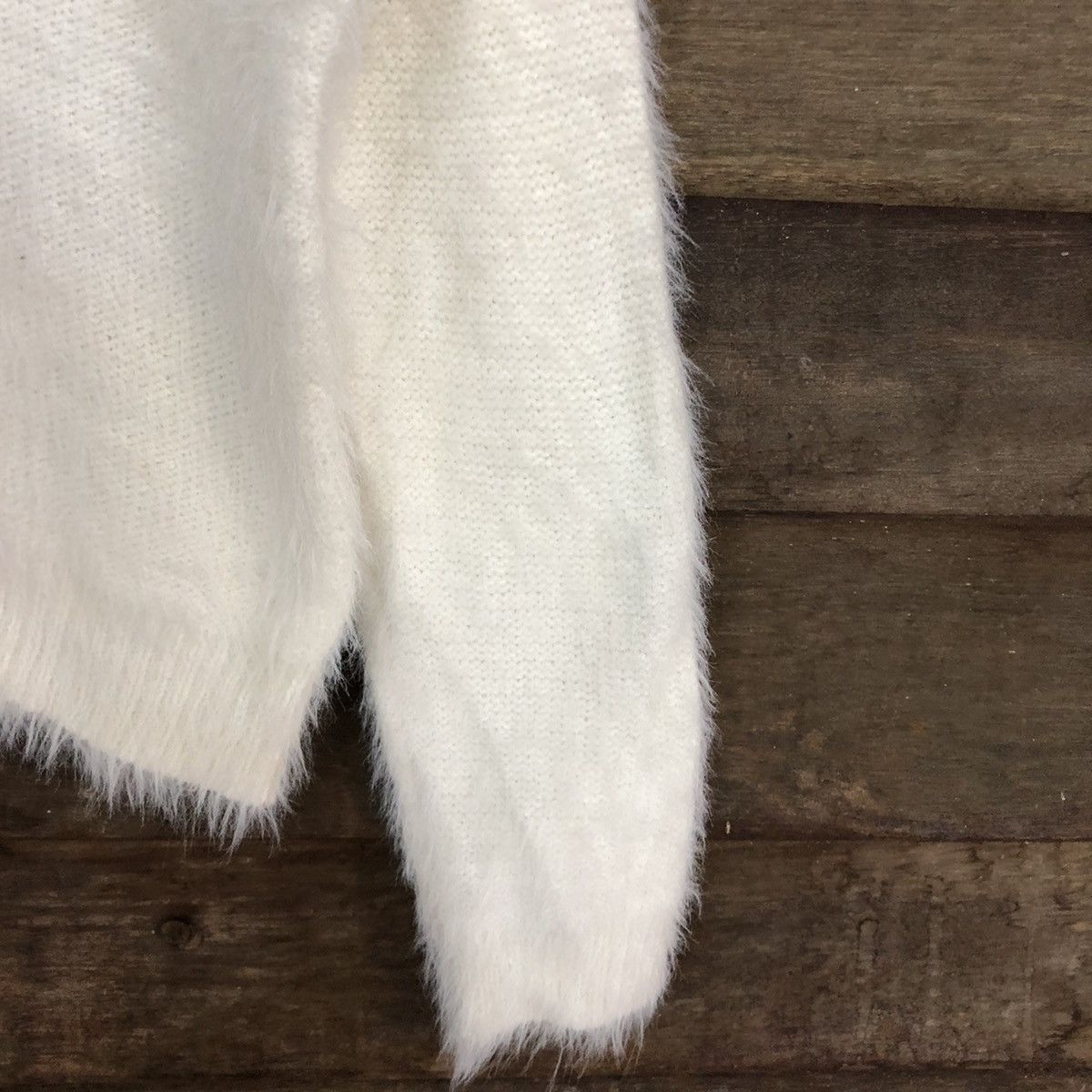 Homespun Knitwear D Joyra MotoMashi White Mohair Shag Shaggy Knitwear #c1149 Size M / US 6-8 / IT 42-44 - 4 Thumbnail