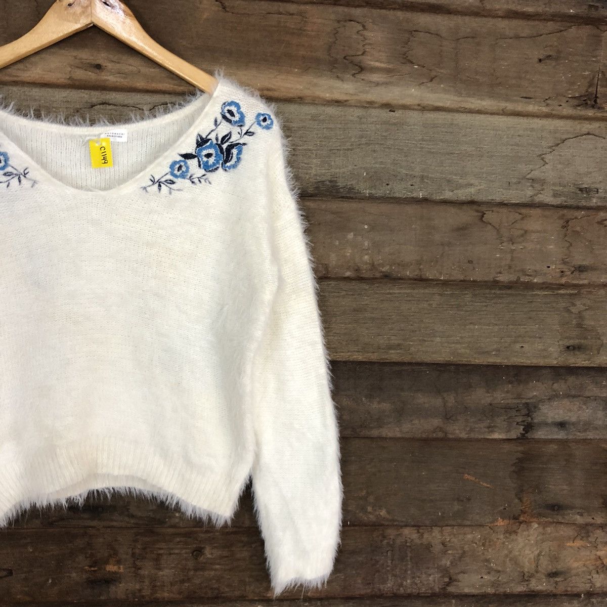 Homespun Knitwear D Joyra MotoMashi White Mohair Shag Shaggy Knitwear #c1149 Size M / US 6-8 / IT 42-44 - 5 Thumbnail