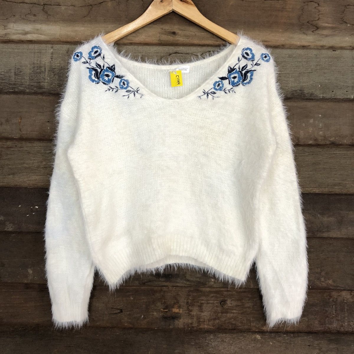 Homespun Knitwear D Joyra MotoMashi White Mohair Shag Shaggy Knitwear #c1149 Size M / US 6-8 / IT 42-44 - 8 Thumbnail