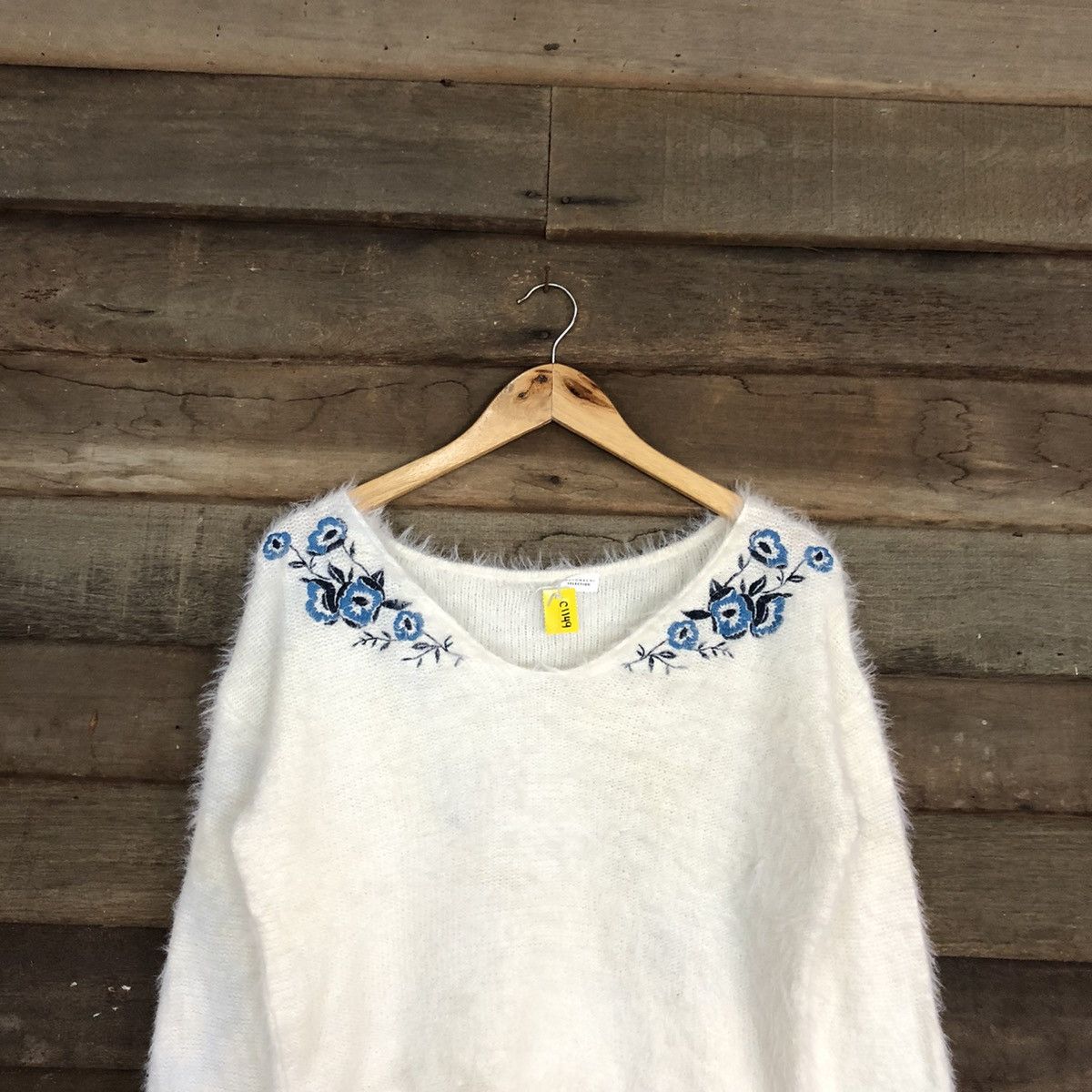 Homespun Knitwear D Joyra MotoMashi White Mohair Shag Shaggy Knitwear #c1149 Size M / US 6-8 / IT 42-44 - 9 Thumbnail