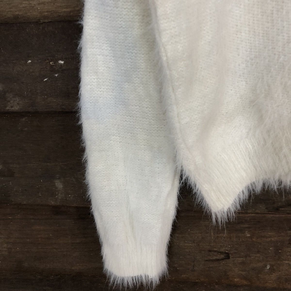 Homespun Knitwear D Joyra MotoMashi White Mohair Shag Shaggy Knitwear #c1149 Size M / US 6-8 / IT 42-44 - 6 Thumbnail